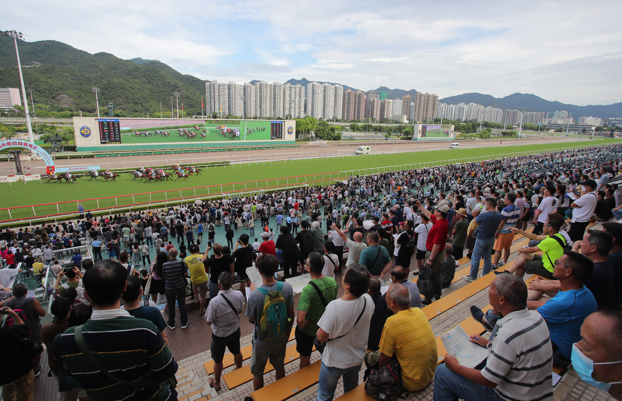 The crowd watches on at Sha Tin on Saturday.