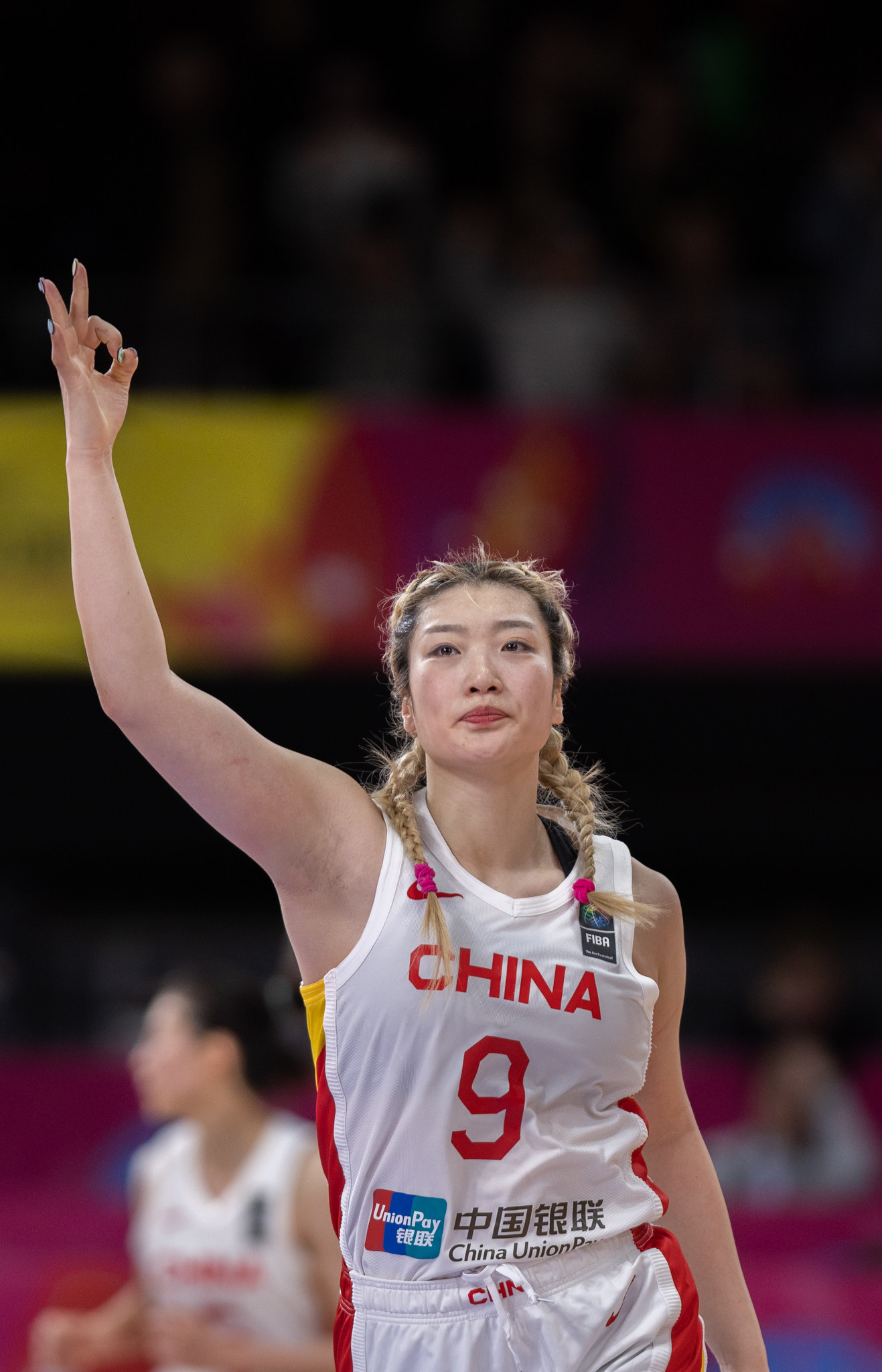 Li Meng of China celebrates during the final against Japan at the 2023 FIBA Women’s Asia Cup in Sydney, Australia, July 2, 2023. Photo: Xinhua