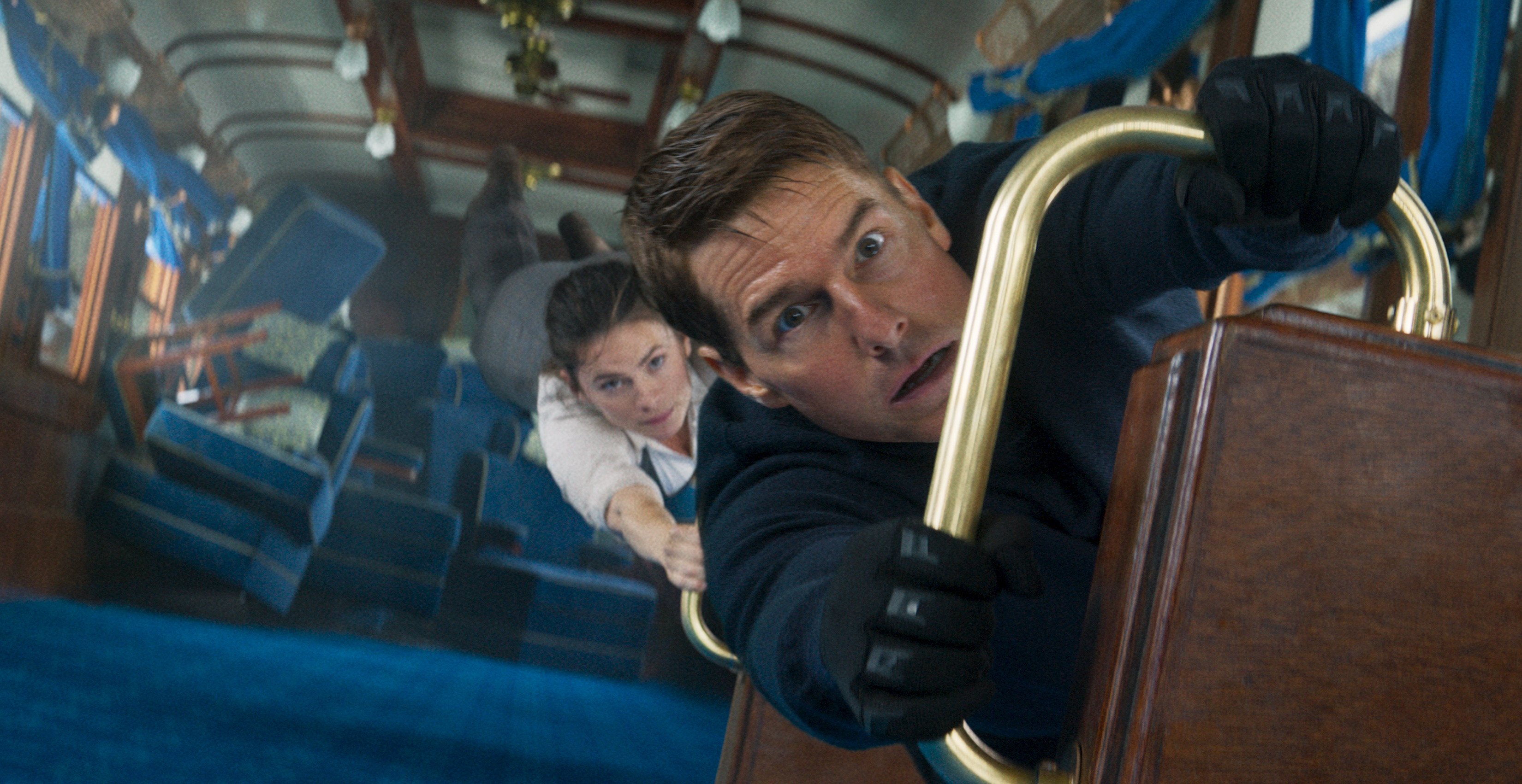 Tom Cruise (front) and Hayley Atwell in a still from “Mission: Impossible – Dead Reckoning Part One”. Photo: Paramount Pictures and Skydance