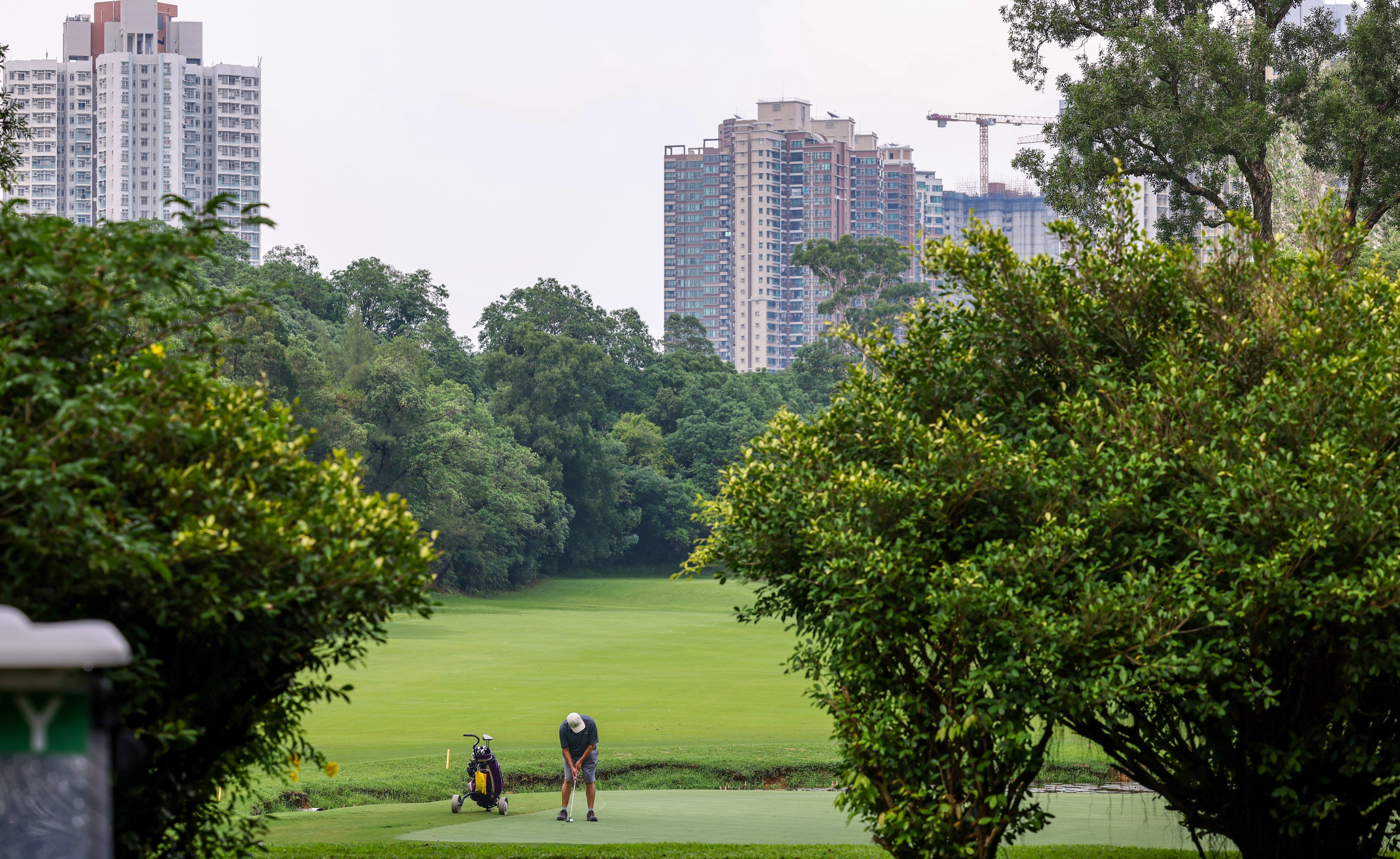 A golfer at play at the Hong Kong Golf Club in Fanling on June 14. Hong Kong Golf Club currently operates three 18-hole courses in the area. Photo: Dickson Lee