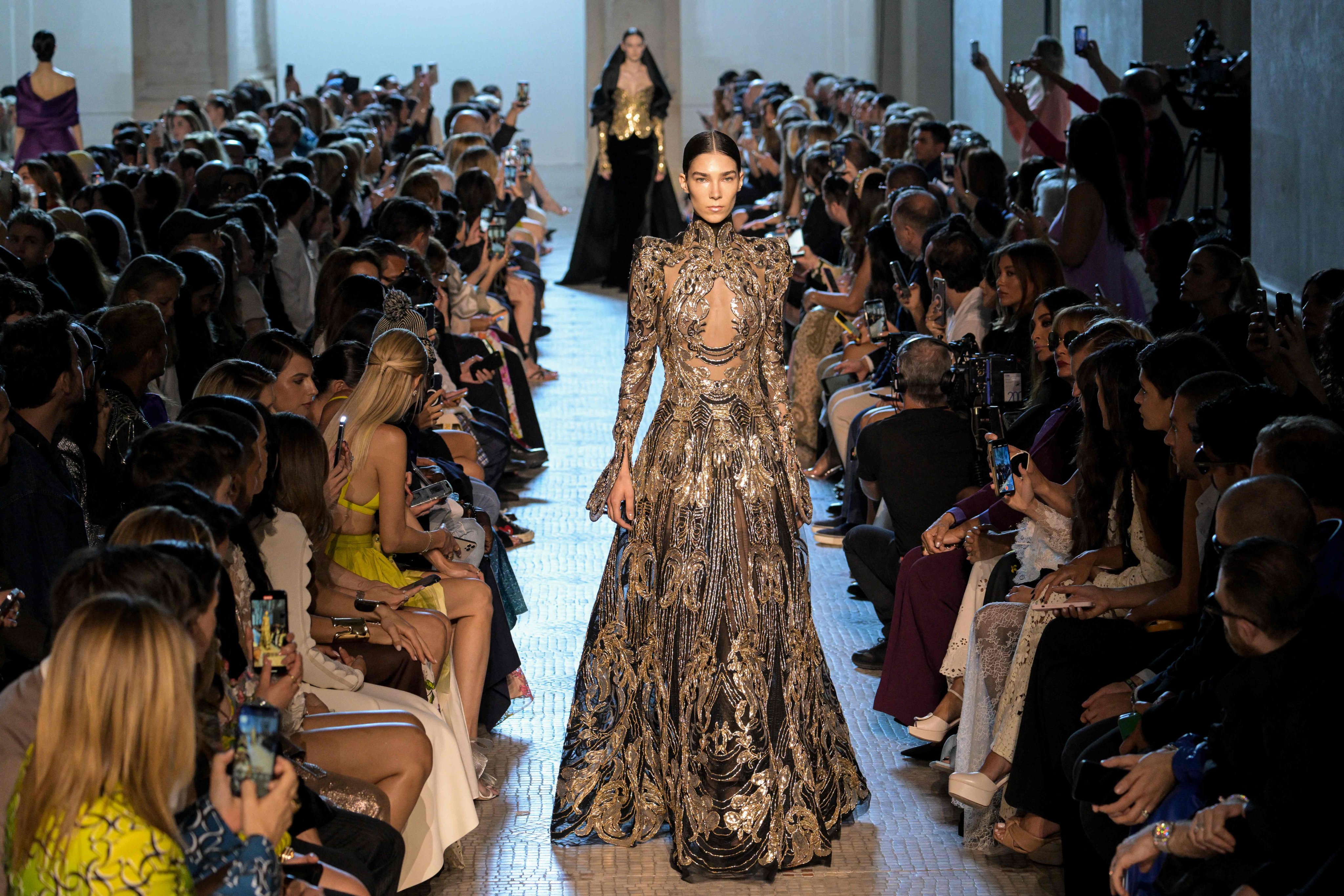 Lebanese designer Elie Saab’s creations were nothing short of spectacular at Women’s Haute-Couture Fashion Week in Paris on July 5. Photo: AFP