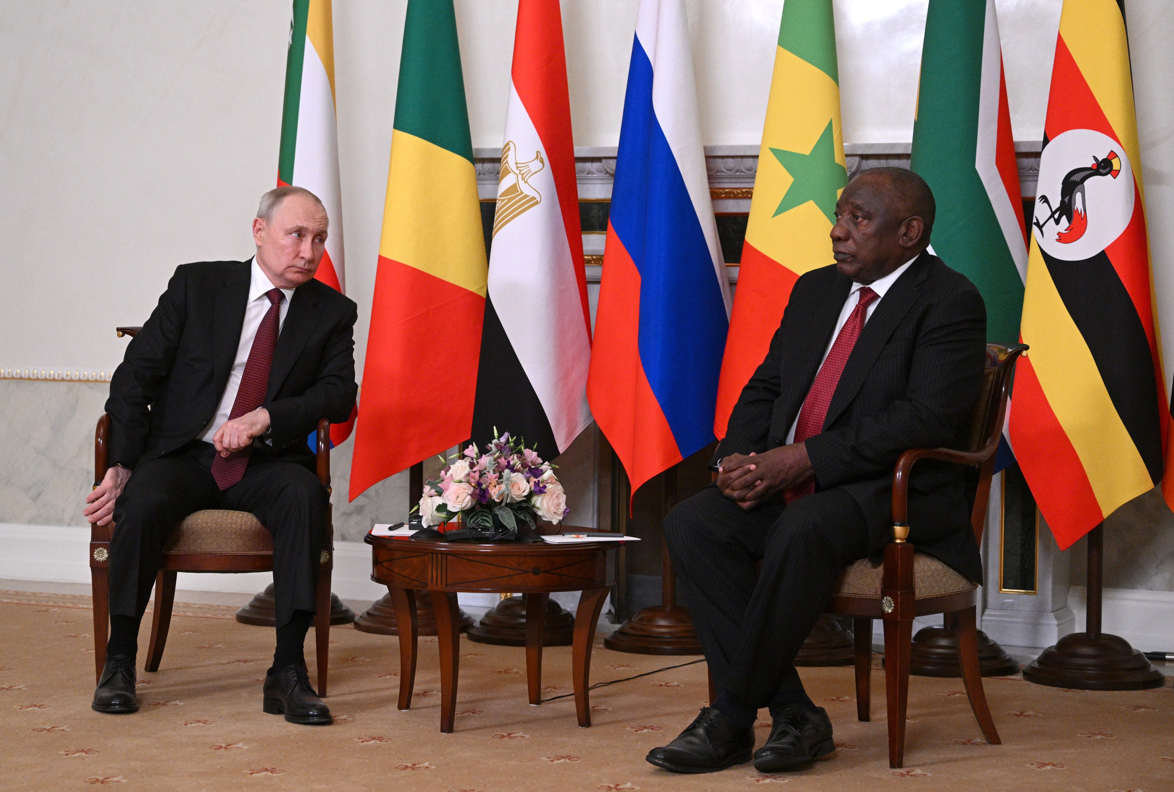 South African President Cyril Ramaphosa said that next month’s BRICS summit, which Vladimir Putin has been invited to, will be held in-person despite an arrest warrant on the Russian leader. Photo: EPA-EFE