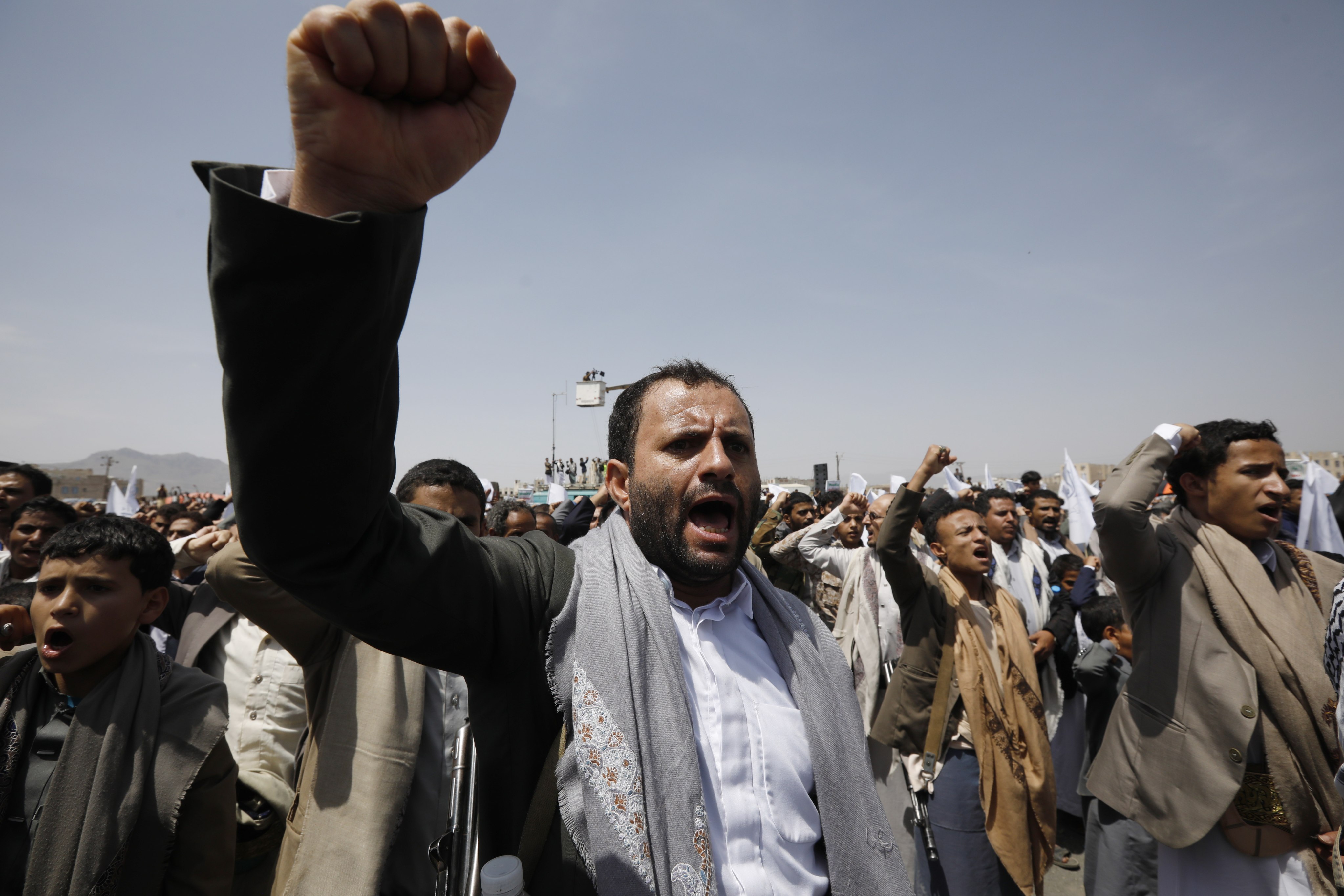 Shiite Houthis in Sana’a, Yemen, on Thursday. Photo: EPA-EFE