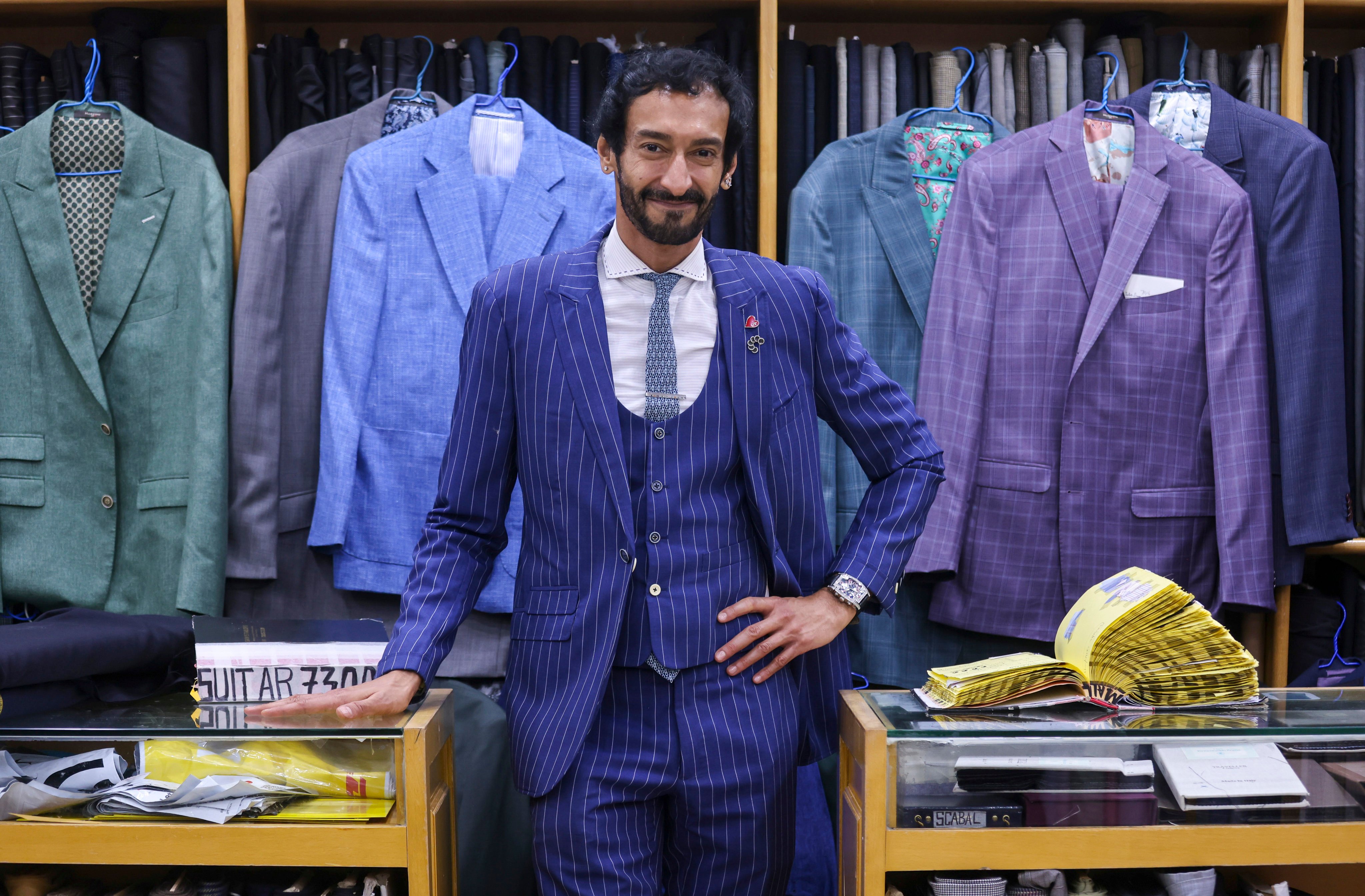 Roshan Melwani of Sam’s Tailor in Tsim Sha Tsui, Hong Kong, has made suits for  A-list celebrities and is now enjoying TikTok success with videos that share his love of suits with a young audience. Photo: Jonathan Wong