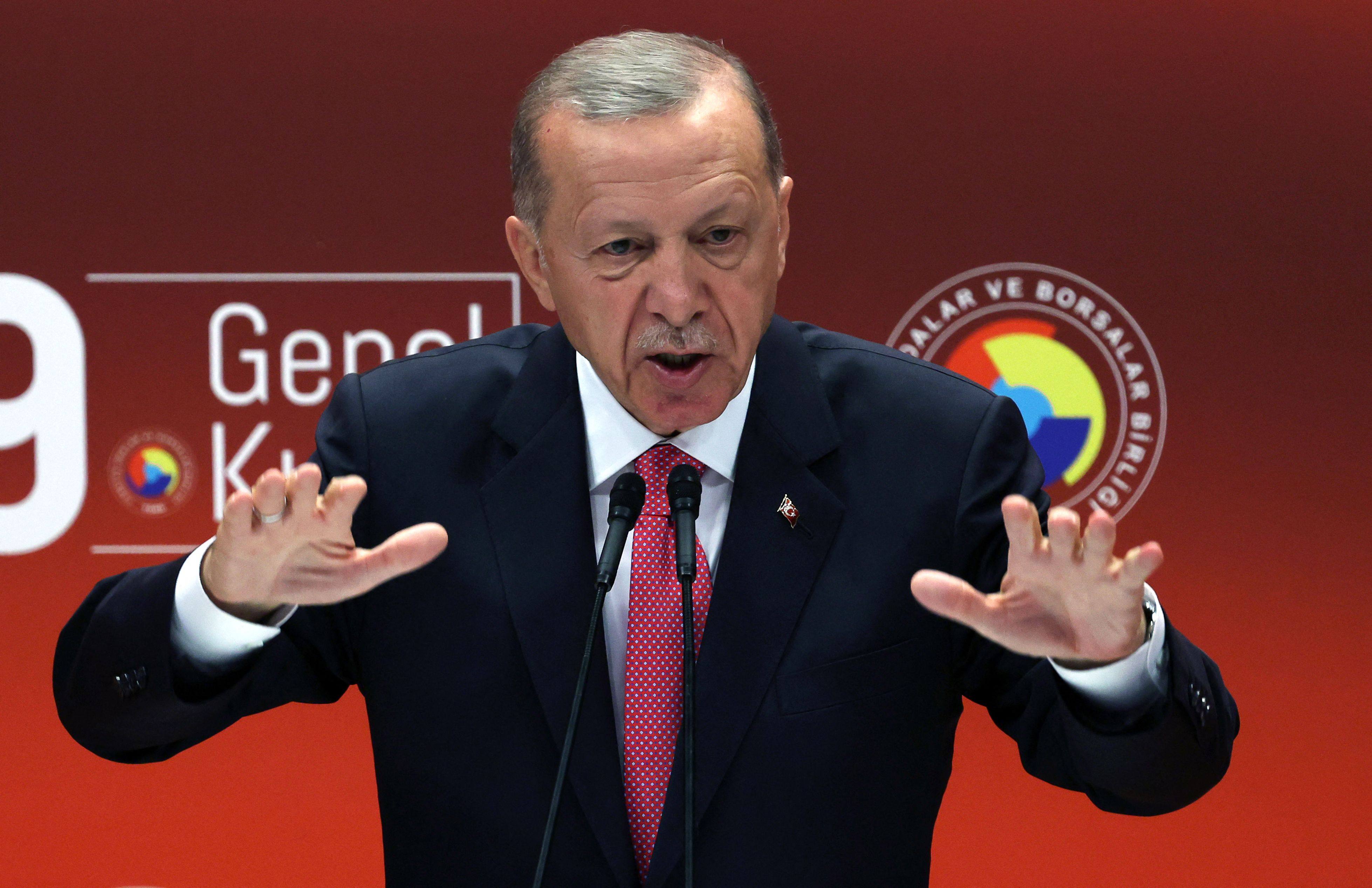 In a surprise change of tack, President Erdogan has linked Ankara’s approval of Sweden’s Nato bid to Turkey finally joining the EU. Photo: AFP