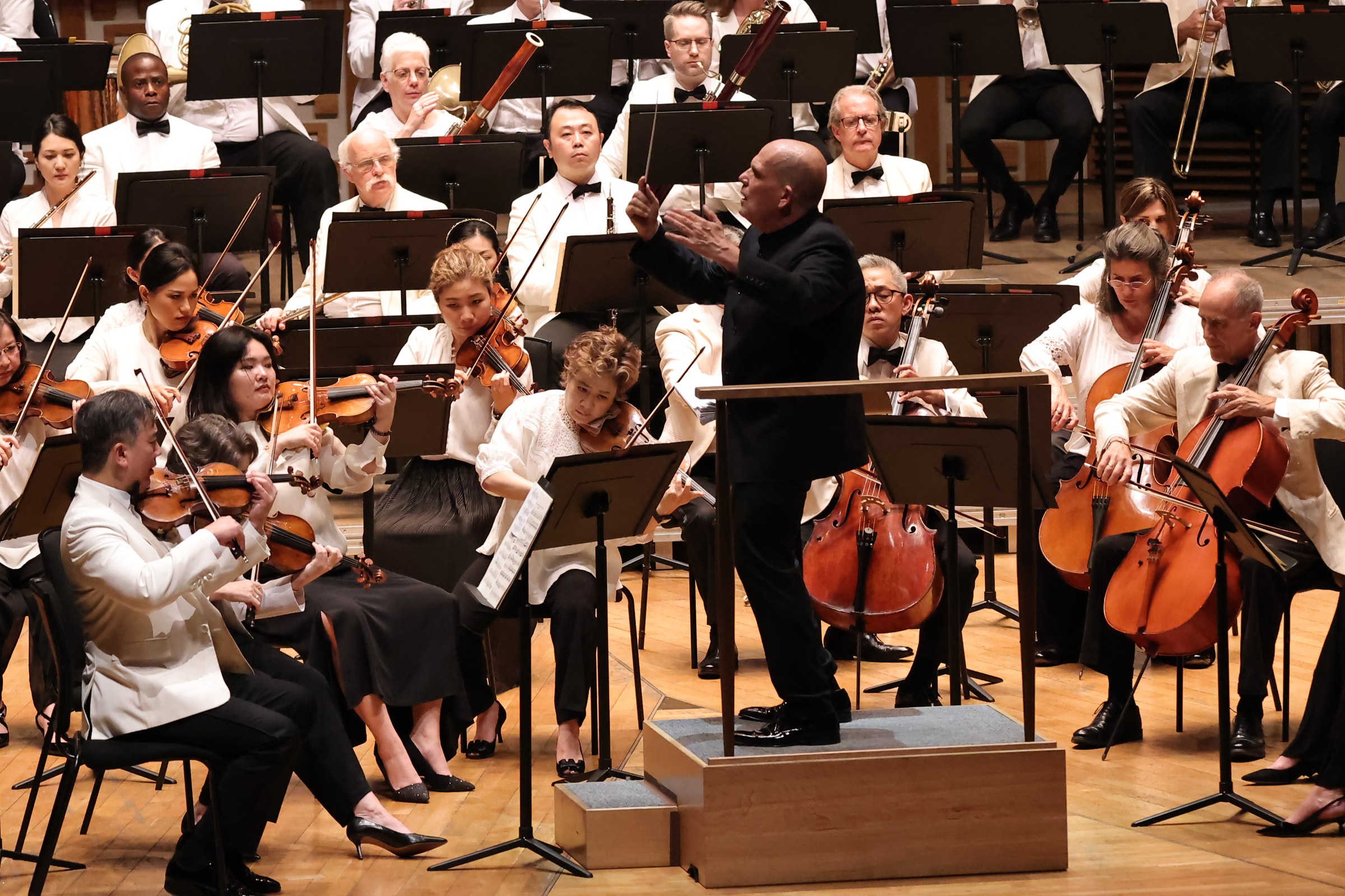 Jaap van Zweden, in his last season as music director of the New York Philharmonic, conducts the orchestra at the Hong Kong Cultural Centre on July 4, 2023. Hong Kong was the last stop of an Asia tour which also included Taipei and Kaohsiung. Photo: LCSD 