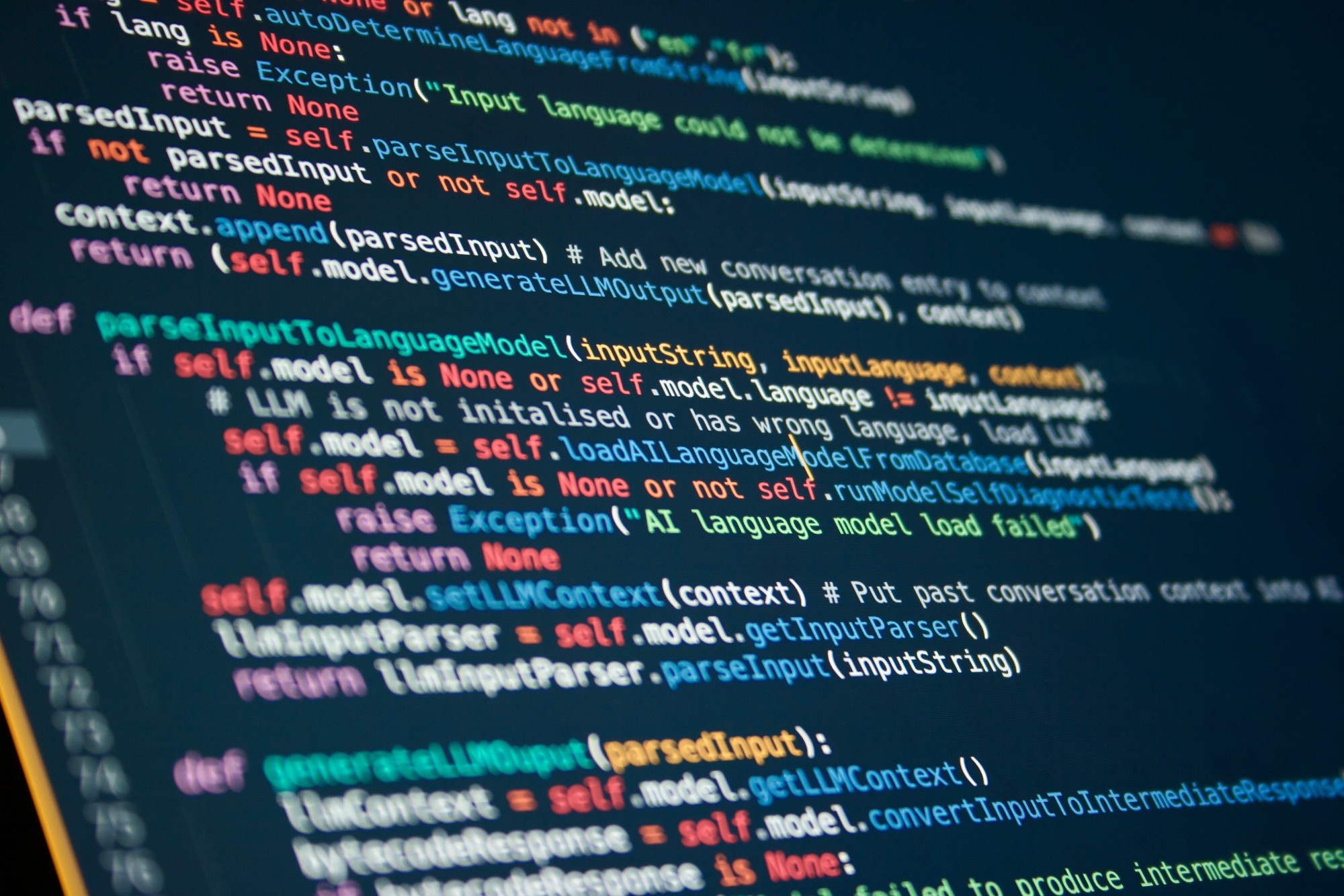 Code for an artificial intelligence large language model that could intelligently answer questions is seen on a computer screen. Photo: Shutterstock