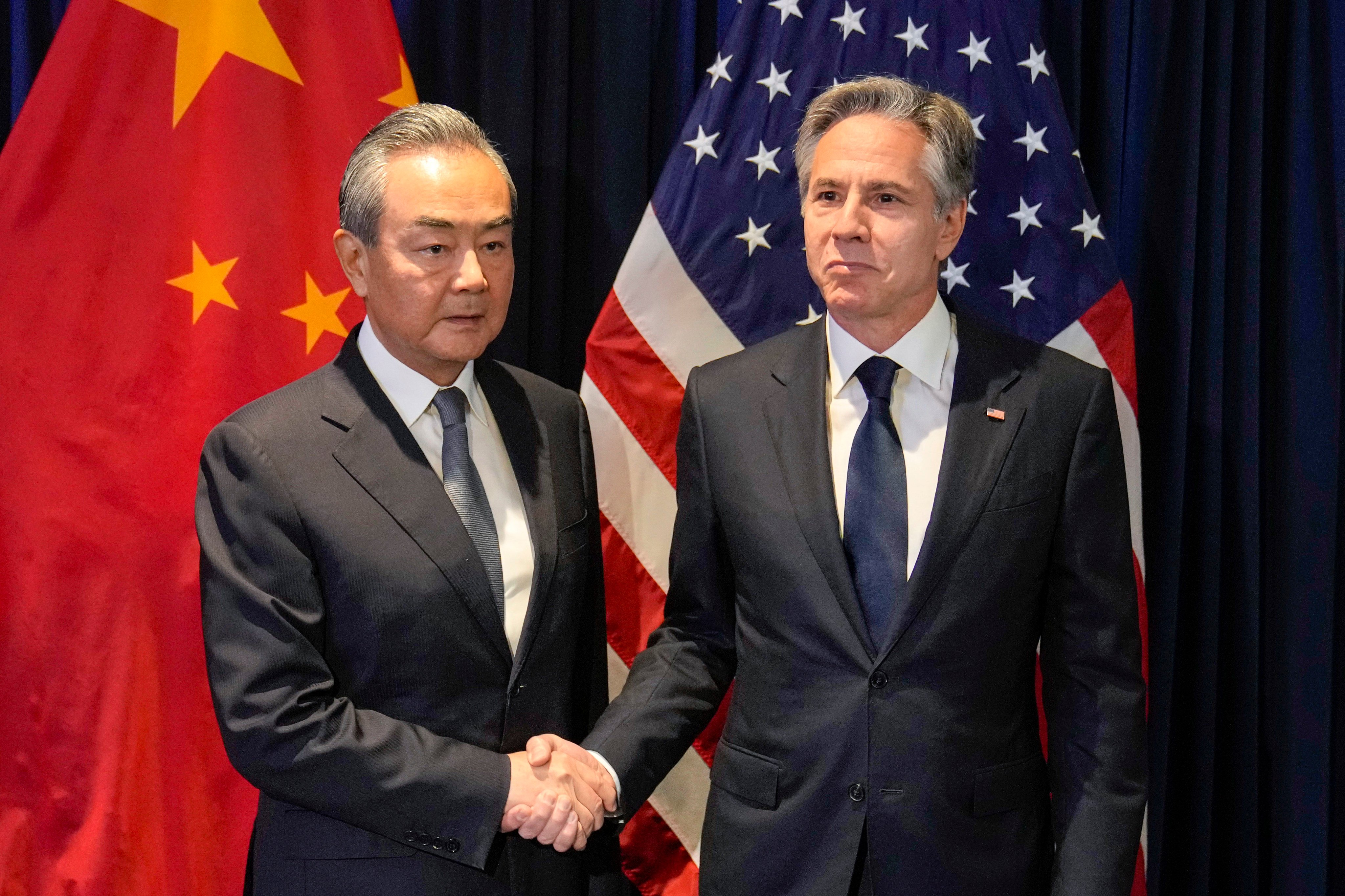 Chinese foreign policy chief Wang Yi (left) with US Secretary of State Antony Blinken on the sidelines of the Association of Southeast Asian Nations foreign ministers’ meeting in Jakarta, Indonesia, on Thursday. Photo: AP