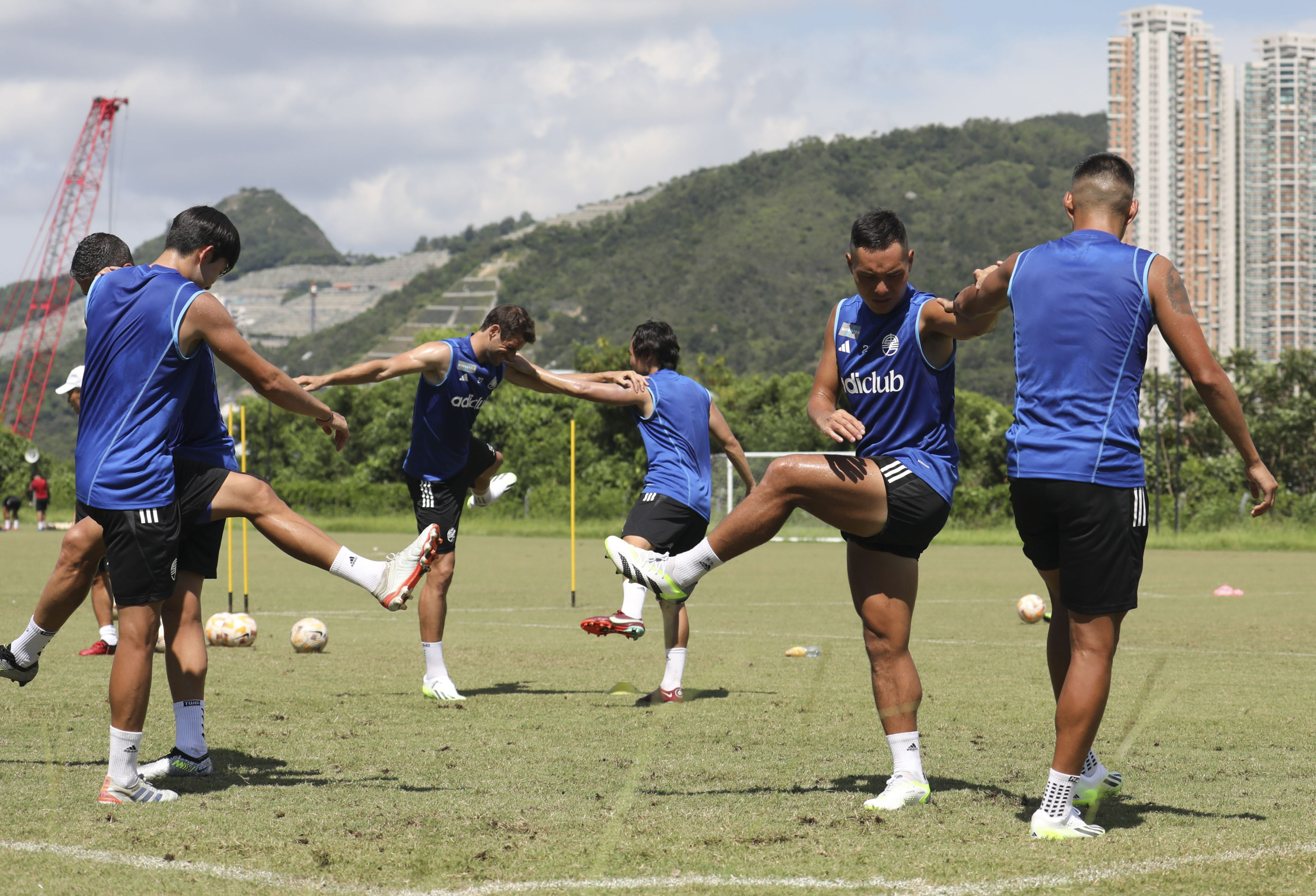 Eastern players warm up during a training session in Tseung Kwan O. Photo: Xiaomei Chen