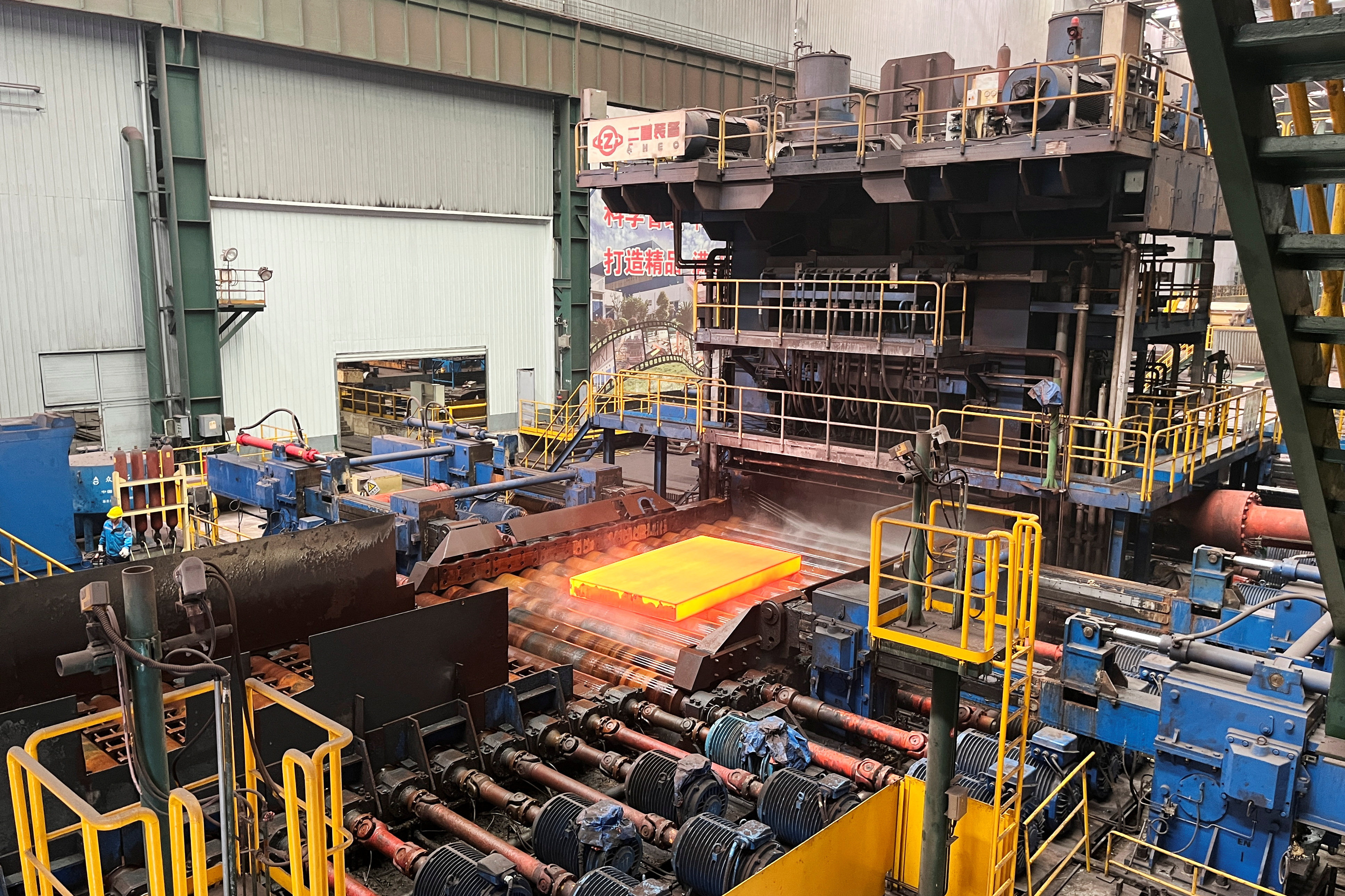 A steel billet being produced at a mill in Ezhou, Hubei on June 21. Most steel mills in China still use coal-burning blast furnaces and need to urgently and drastically cut their carbon emissions to meet national targets. Photo: Reuters