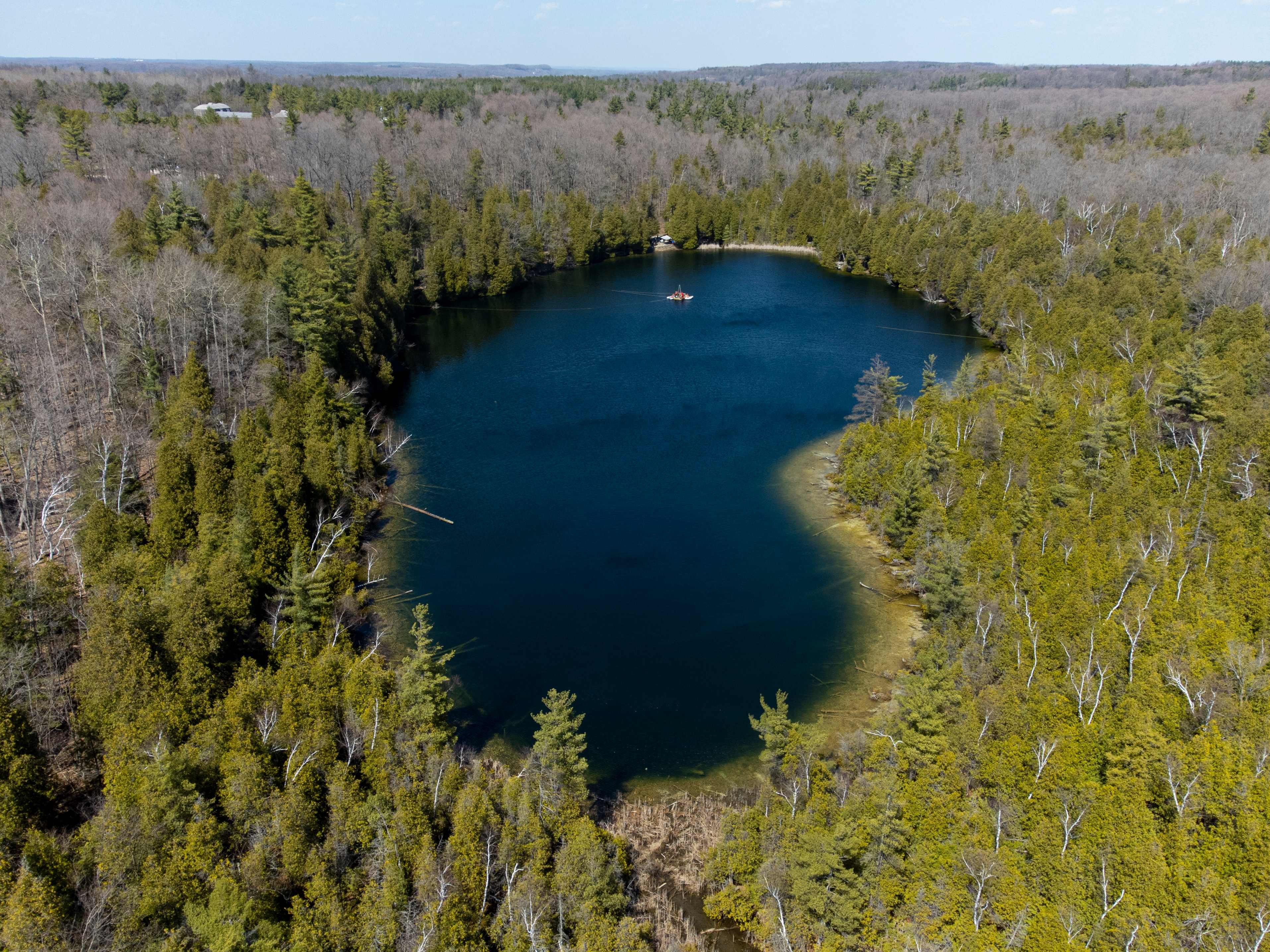 Lake Crawford near Milton, Ontario, Canada, on April 12. It could be the geological “golden spike” that marks Earth’s entry into a new Anthropocene era. Photo: AFP