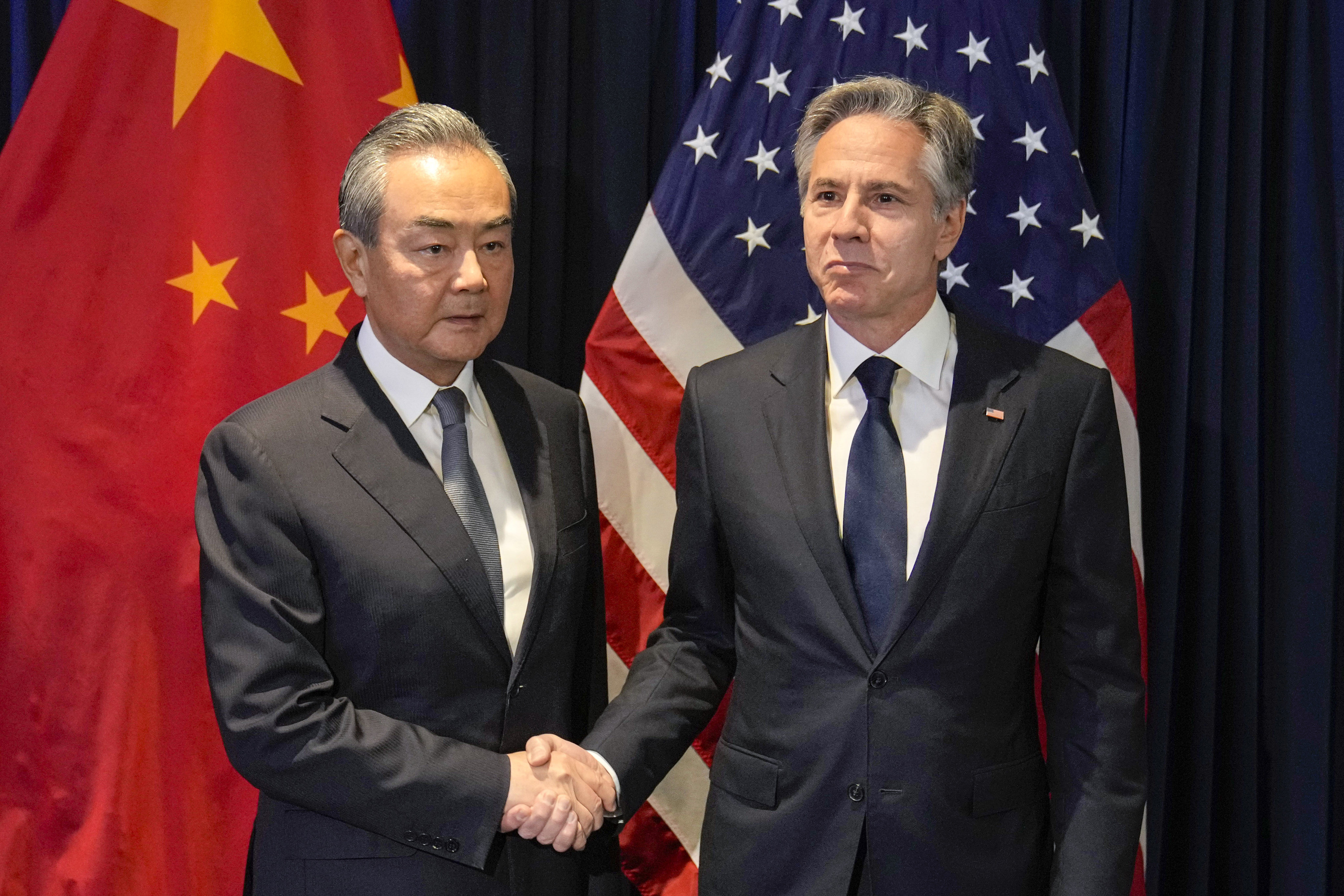 US Secretary of State Antony Blinken (right) shakes hands with China’s top diplomat Wang Yi during their bilateral meeting on the sidelines of the Asean foreign ministers’ meeting in Jakarta, Indonesia, on July 13. Photo: AP 