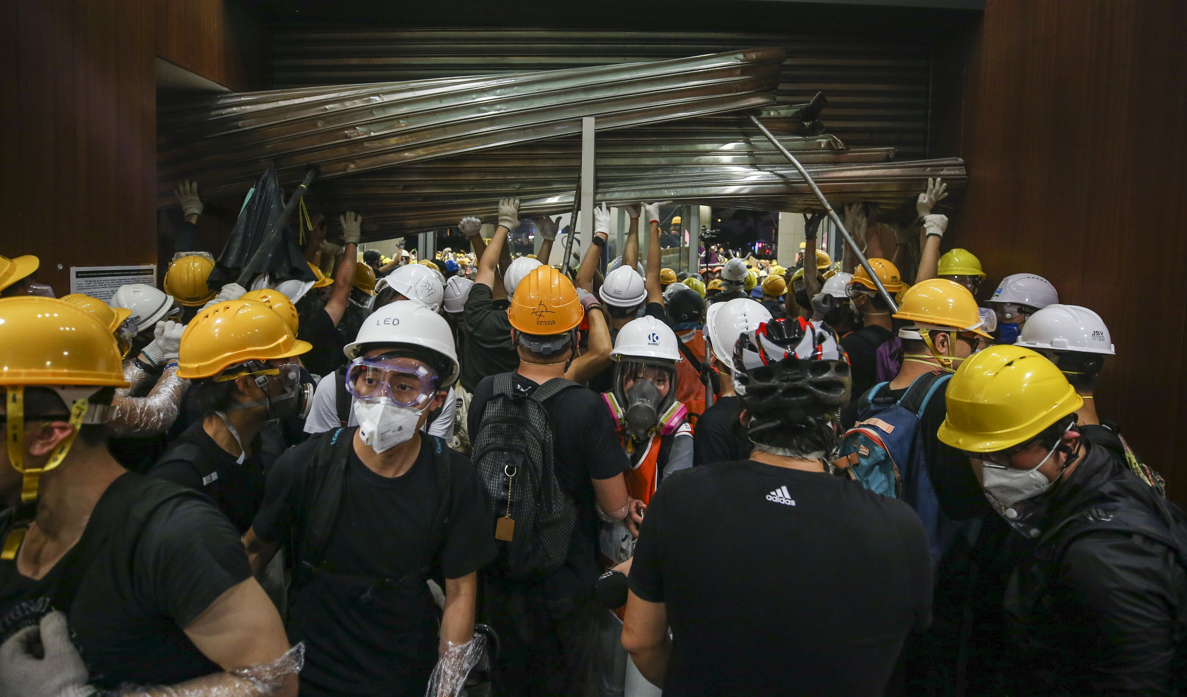 Protesters storm the Legislative Council on July 1, 2019. Photo: Winson Wong