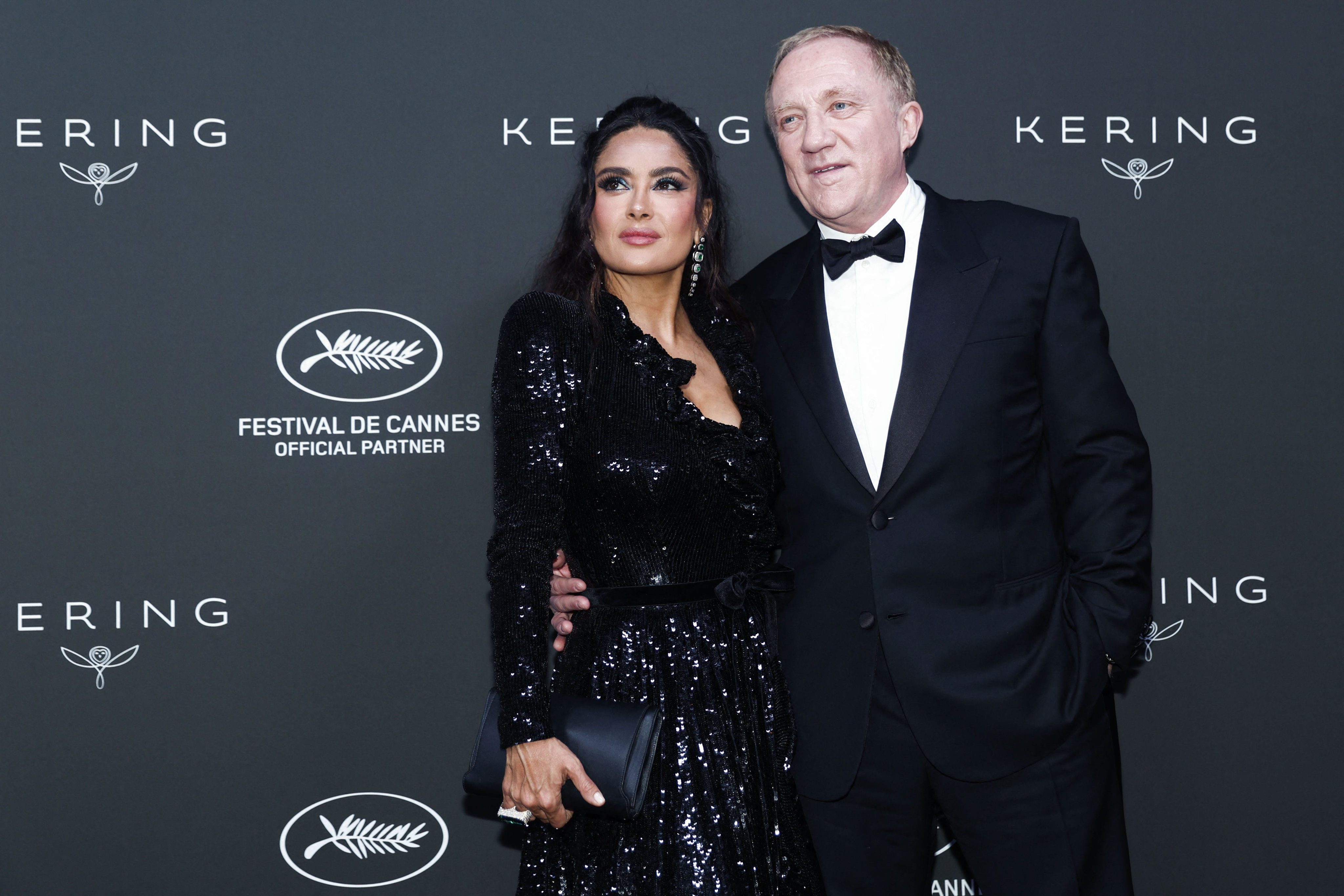 Salma Hayek and husband François-Henri Pinault, the French billionaire behind Kering SA group, who’s said to be in talks about acquiring the CAA talent agency. Photo: Reuters