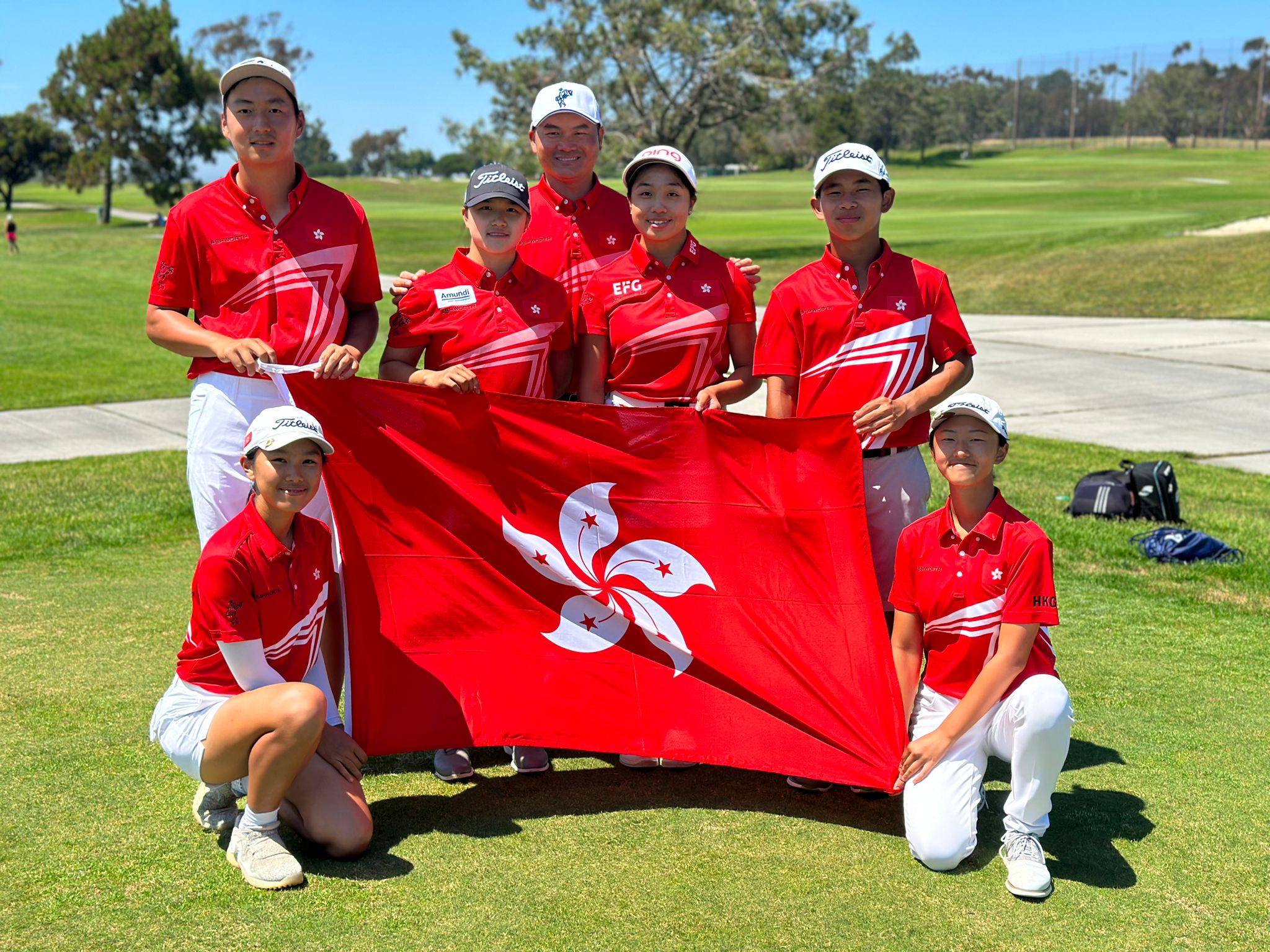 The Hong Kong team at the IMG Academy Junior World Golf Championship 2023 in California. Photo: HKGA