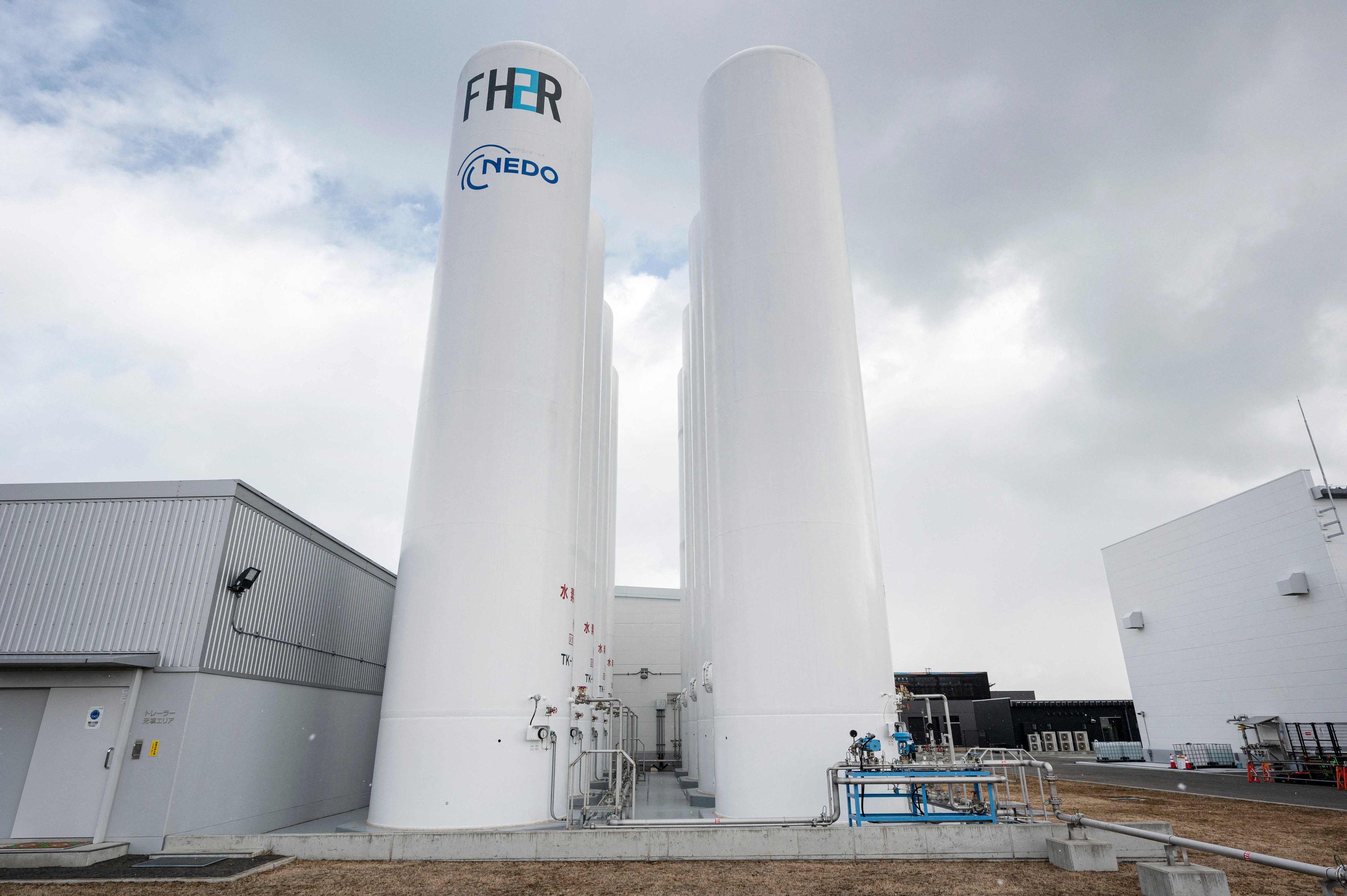 Hydrogen storage and supply facilities in Namie, Fukushima, Japan. Photo: AFP