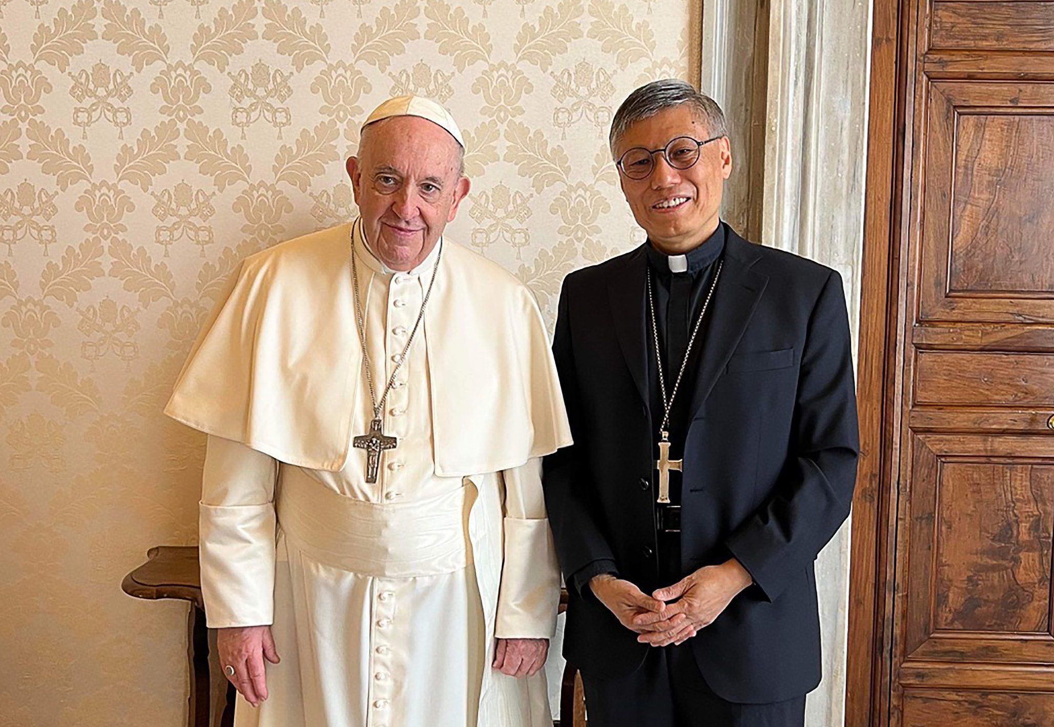 Pope Francis (left) announced the promotion of Cardinal Stephen Chow last month. Photo: Handout