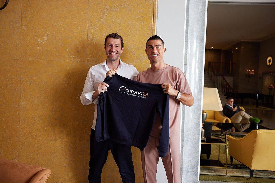 Chrono24 CEO Tim Stracke and Cristiano Ronaldo. Photo: @tim_stracke/Instagram