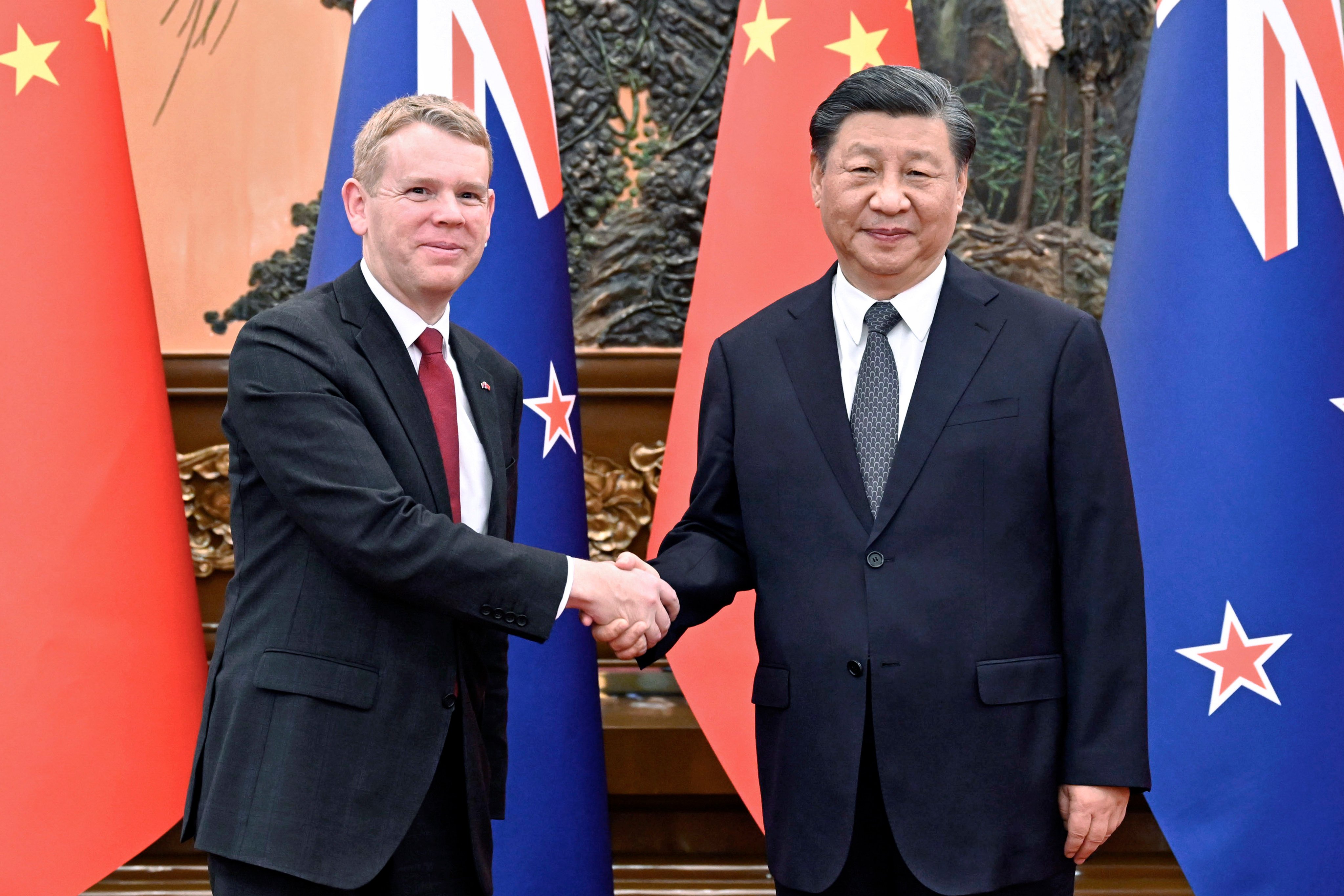 In Beijing, New Zealand Prime Minister Chris Hipkins met President Xi Jinping and signed a raft of trade agreements. Photo: via AP