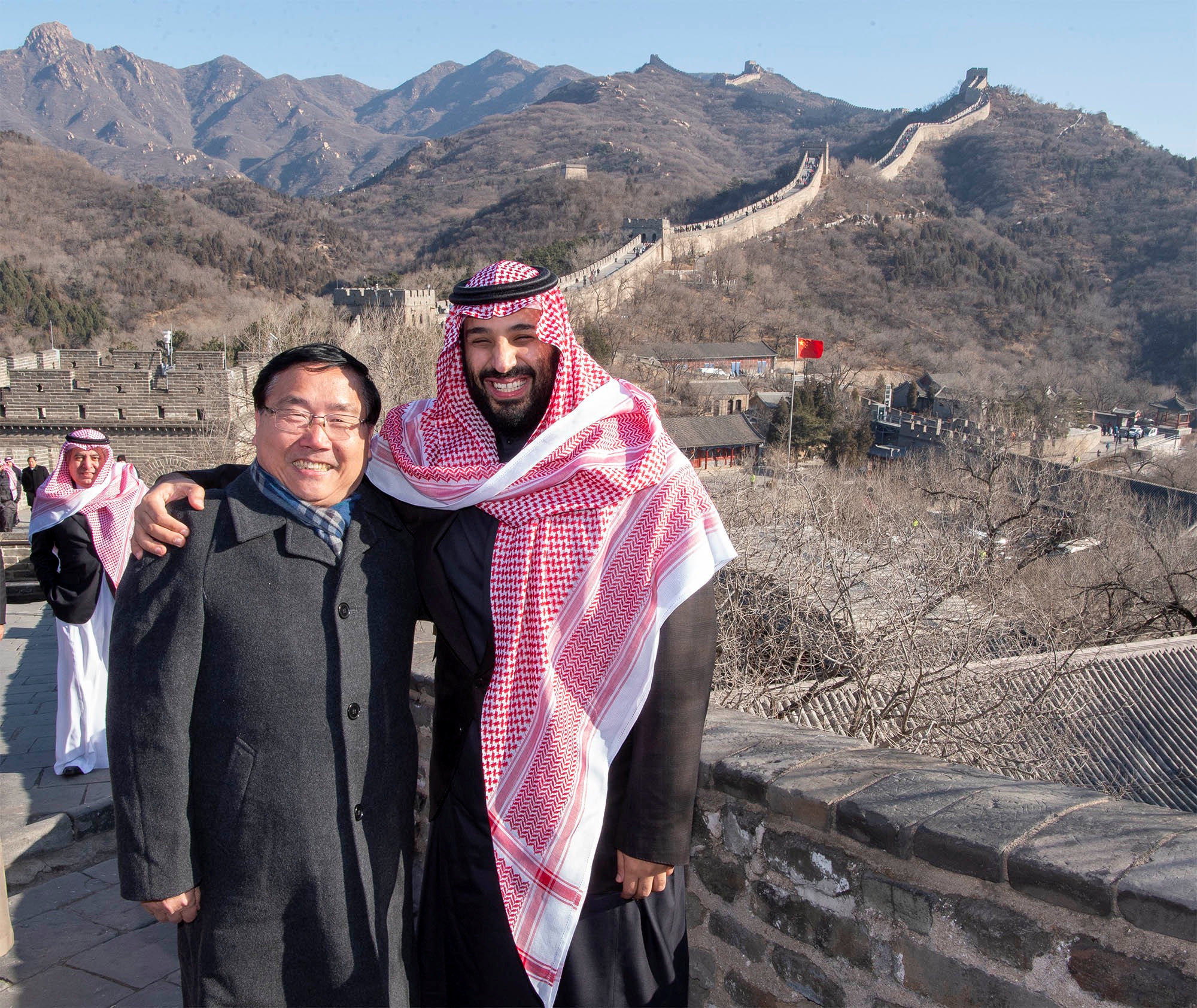 Saudi Arabia’s Crown Prince Mohammed bin Salman poses with then-Chinese ambassador to Saudi Arabia, Li Huaxin, during a visit to the Great Wall of China in February 2019. Photo: Handout via Reuters