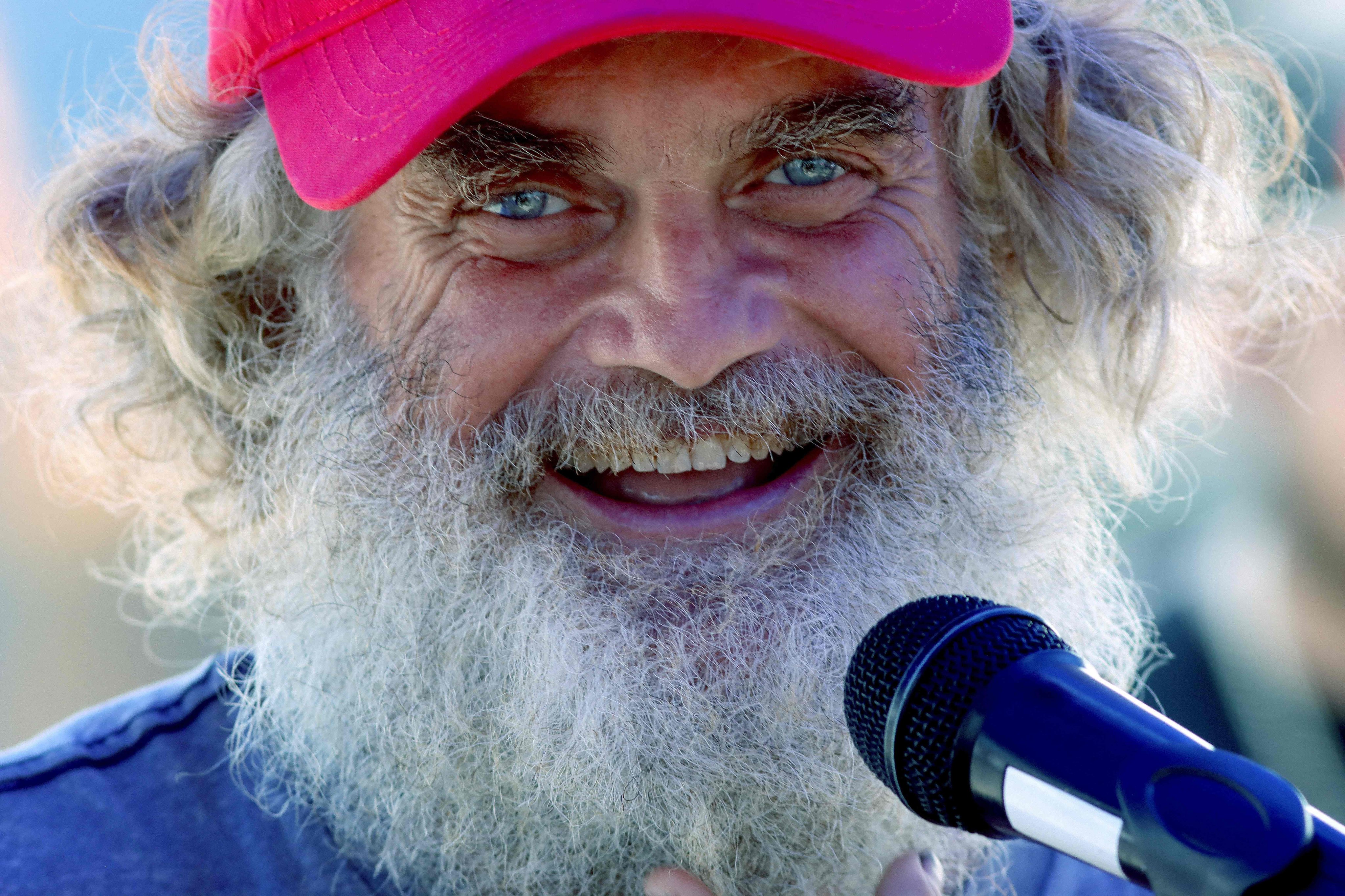 Australian sailor Timothy Lyndsay Shaddock, 54, speaks to the media in the Mexican city of Manzanillo on Tuesday local time after disembarking from the tuna vessel that rescued him. Photo: AFP