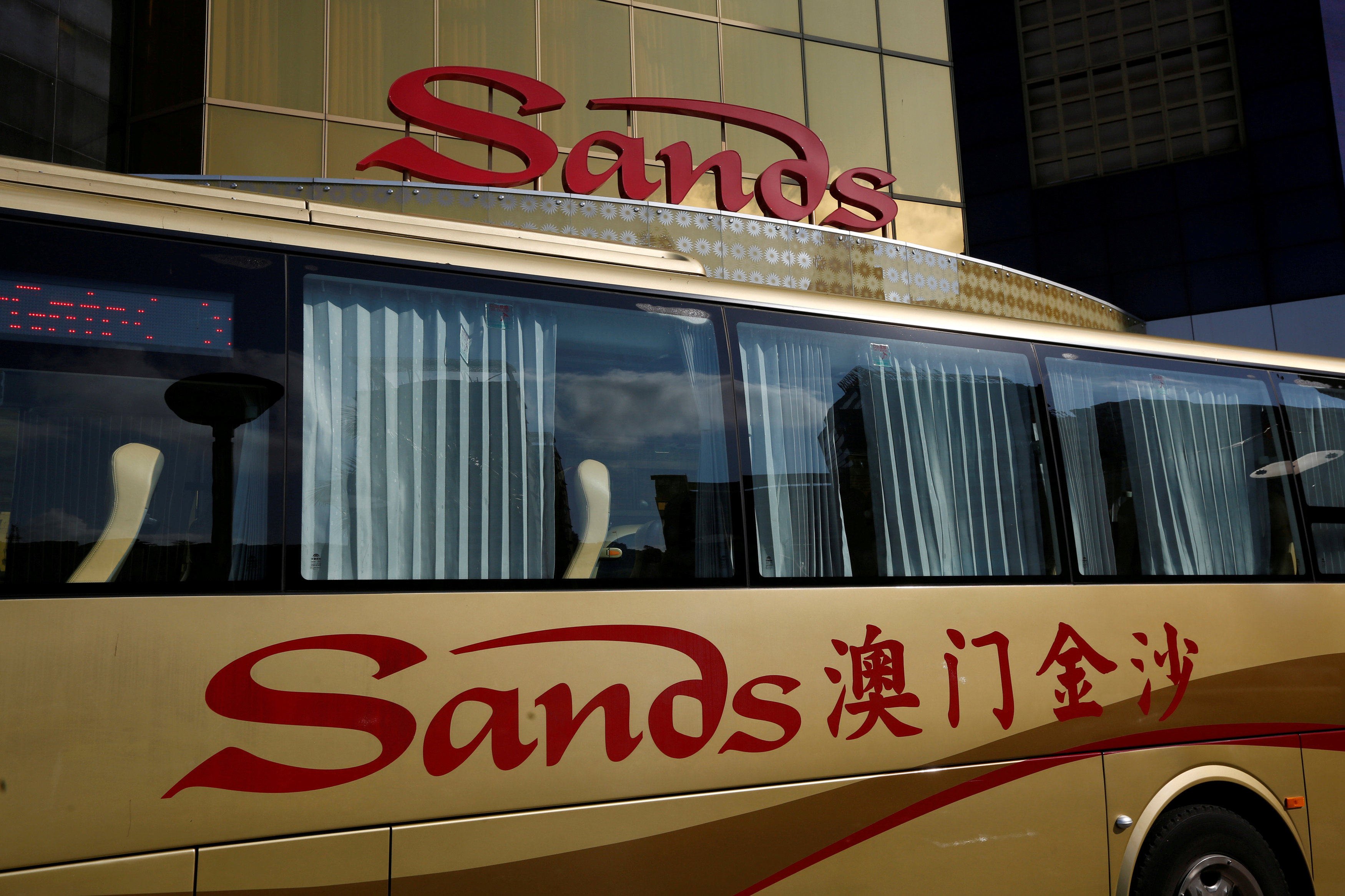 A bus stops outside Sands Macao in Macau in this file photo. Photo: Reuters