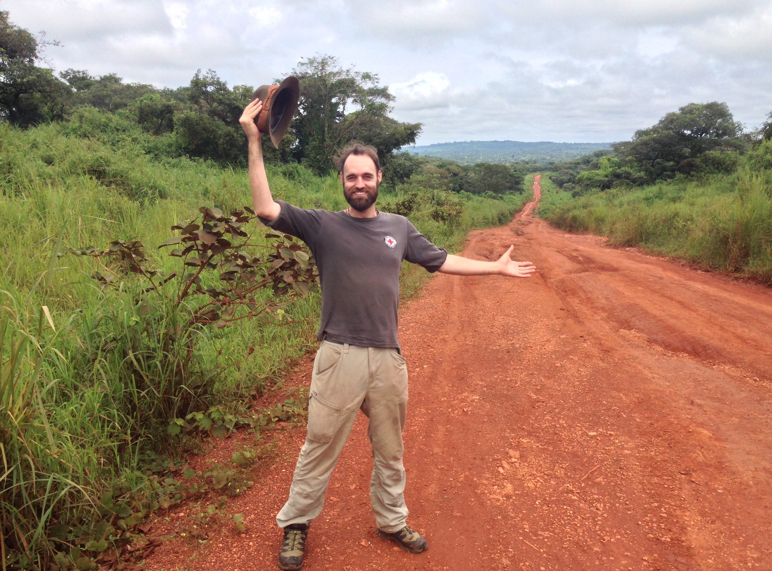 Pederson on a main road connecting the Central African Republic and Cameroon, in 2016. Photo: Torbjørn Pedersen