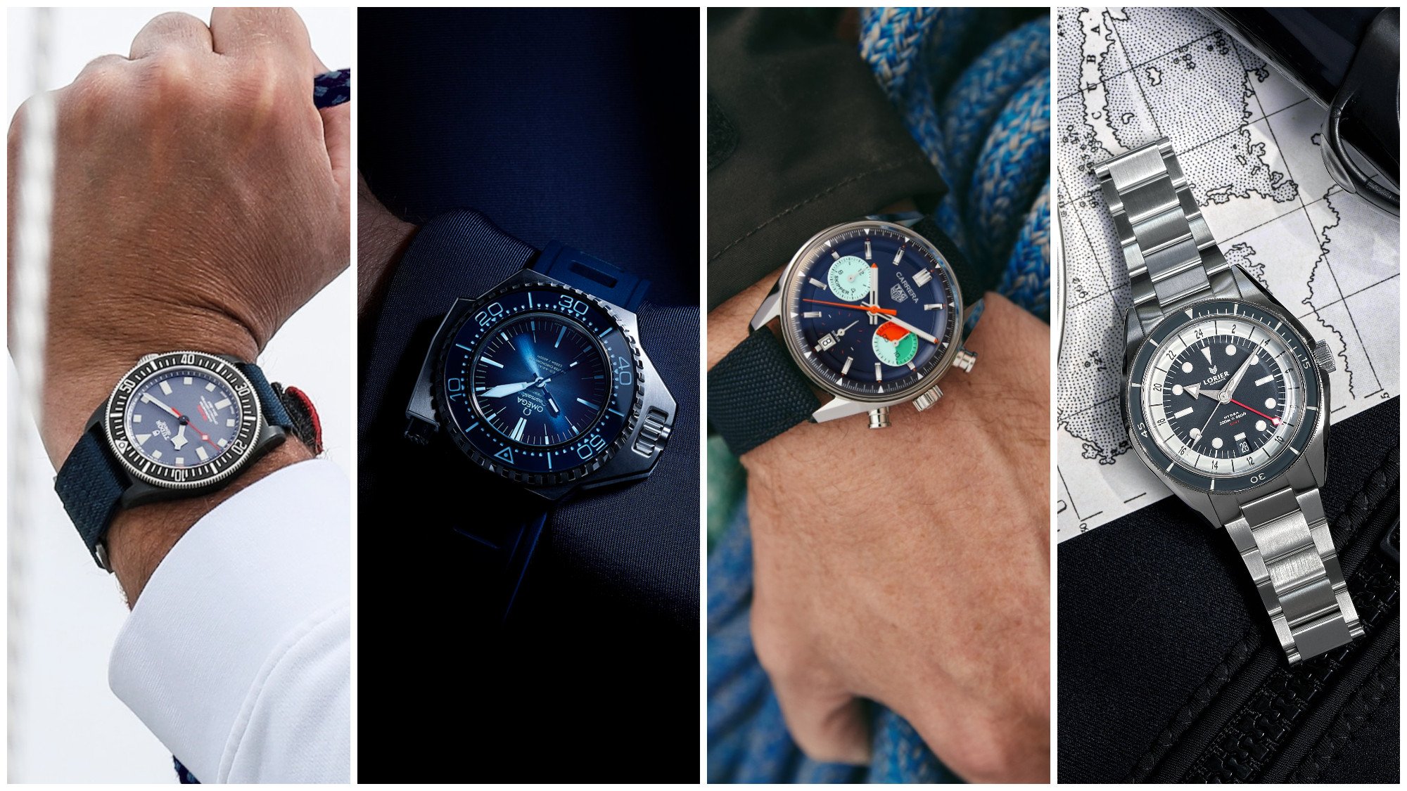 Sports watches for summer 2023, from Tudor, Omega, Tag Heuer and Lorier. Photos: Handout