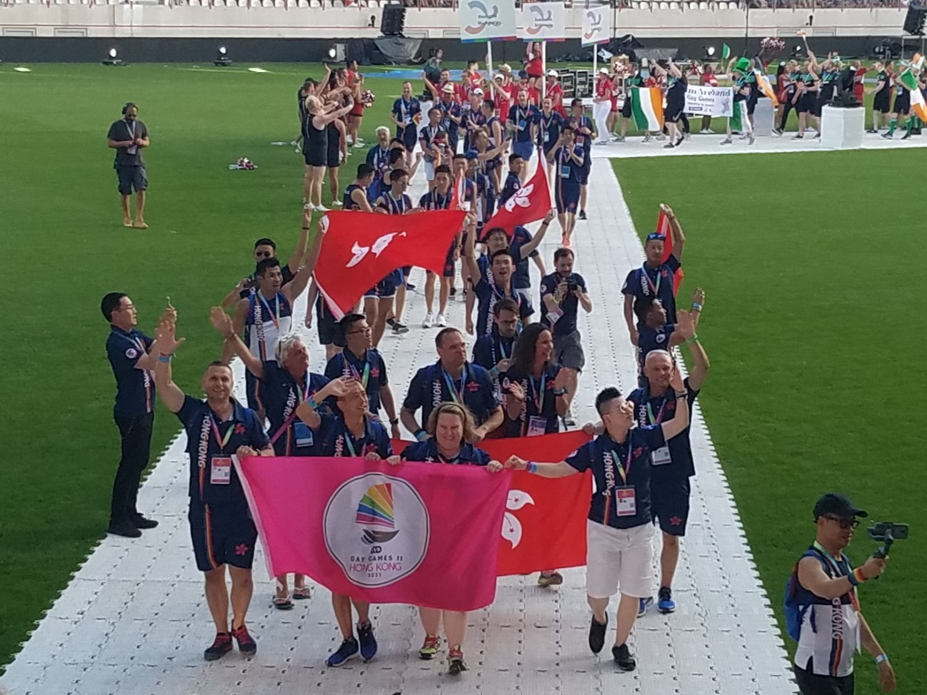 The Hong Kong delegation at the opening ceremony of the 2018 Gay Games in Paris. Photo: Gay Games Hong Kong