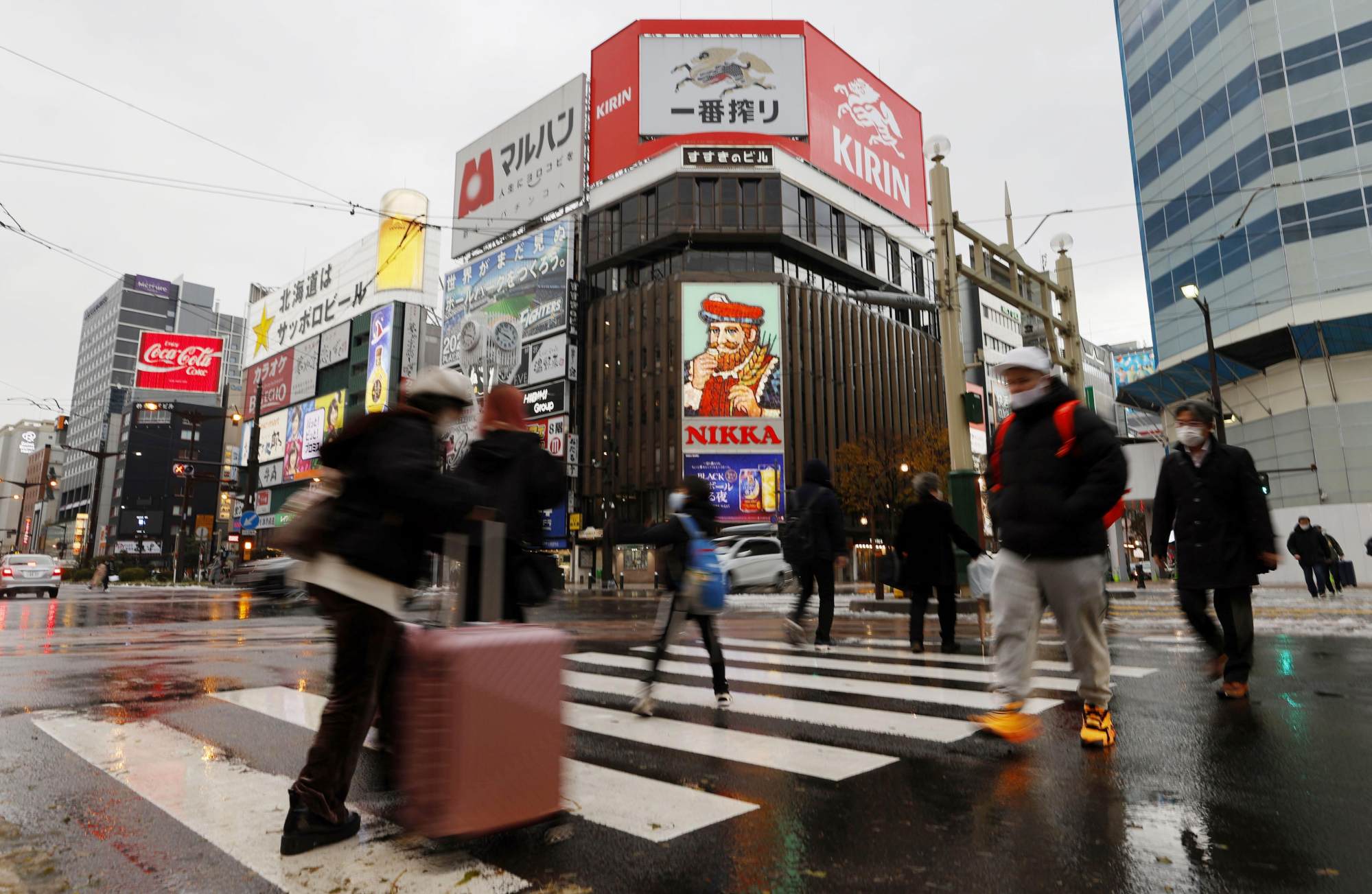 The incident occurred in the Susukino area of Sapporo where many love hotels are located. Photo: Kyodo