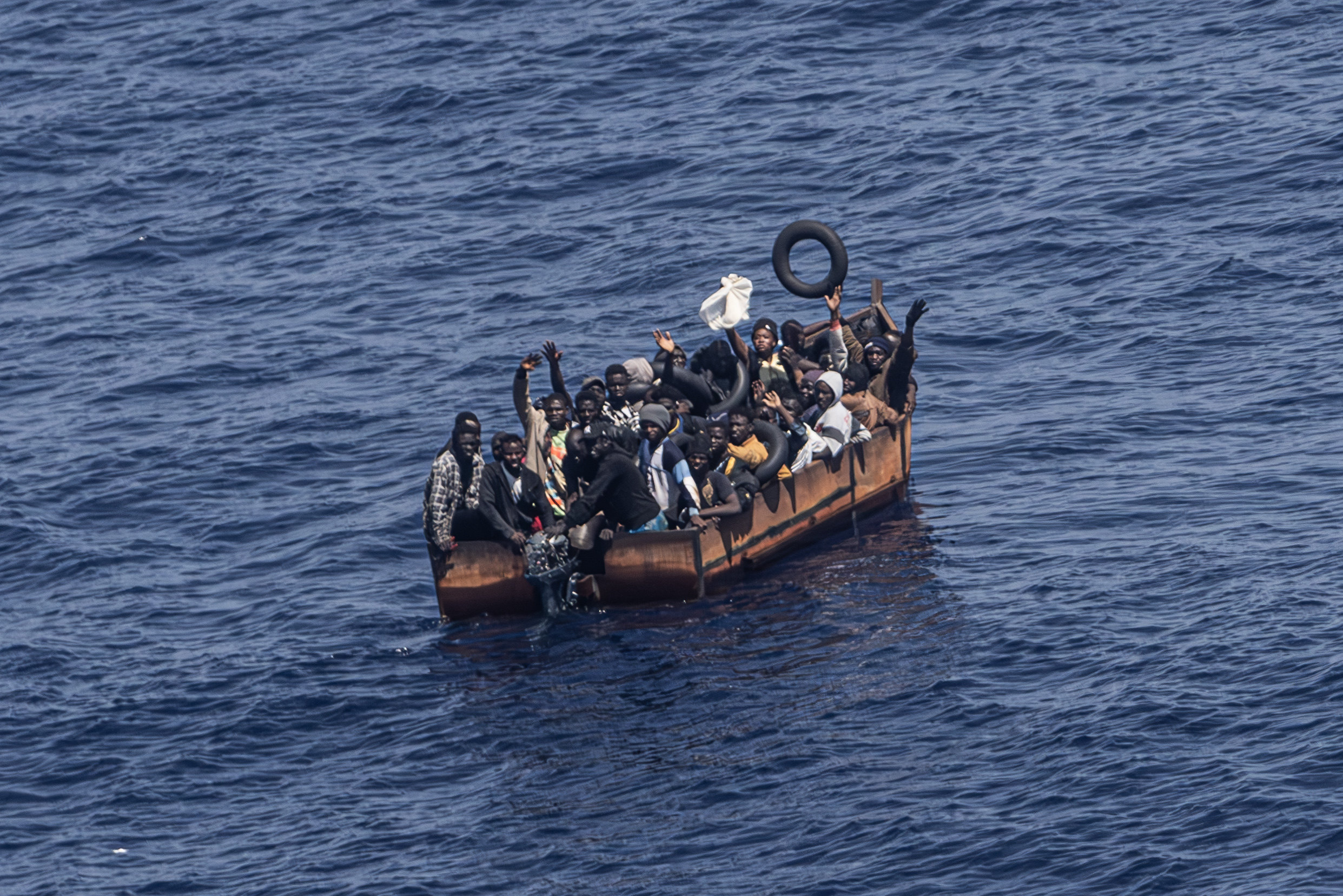 Migrants trying to reach the Italian island of Lampedusa from the northern coast of Africa. File photo: EPA