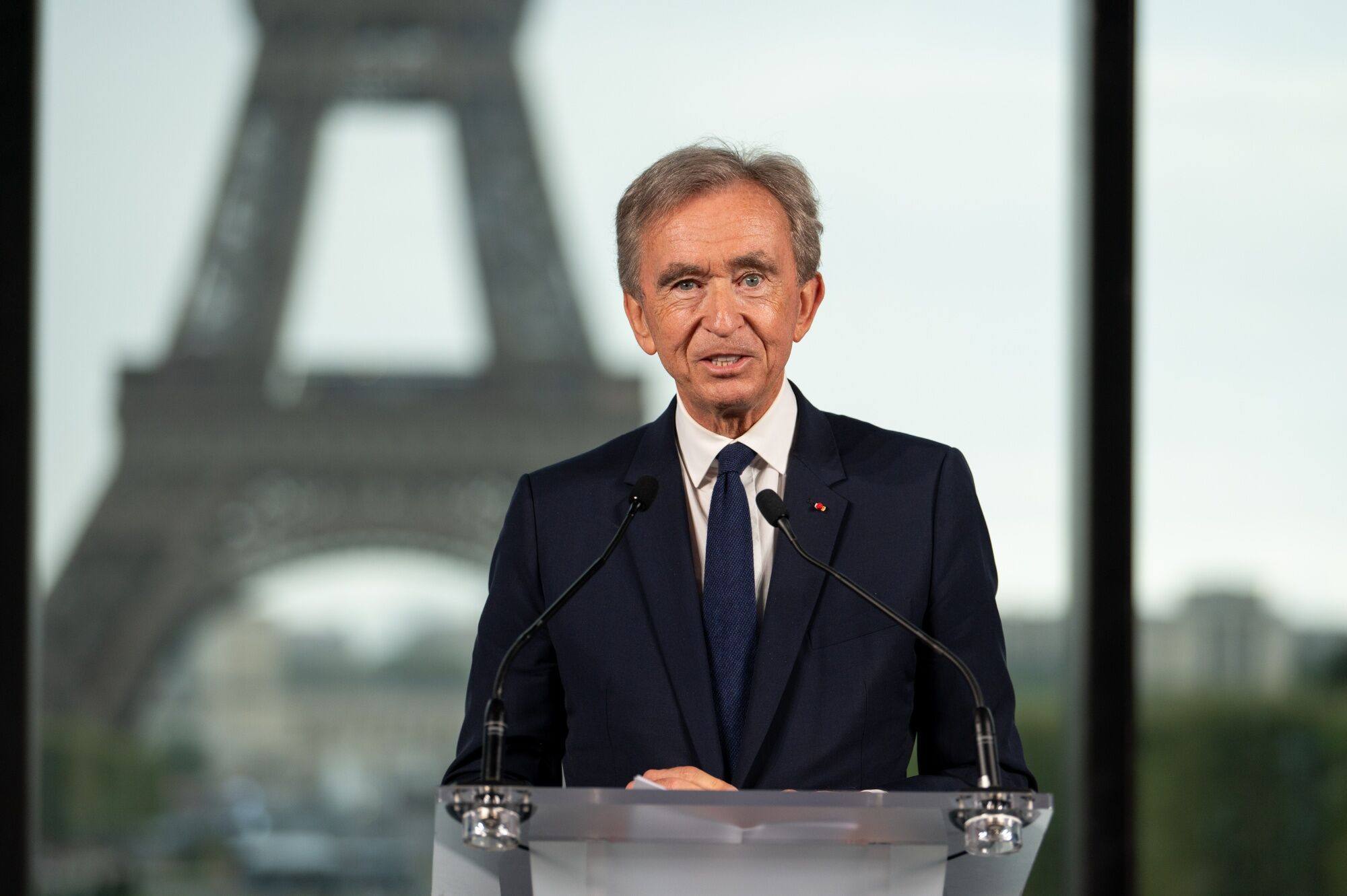 Bernard Arnault, billionaire and chairman of LVMH Moët Hennessy Louis Vuitton SE, during a company news conference in Paris, France, on July 24. Photo: Bloomberg
