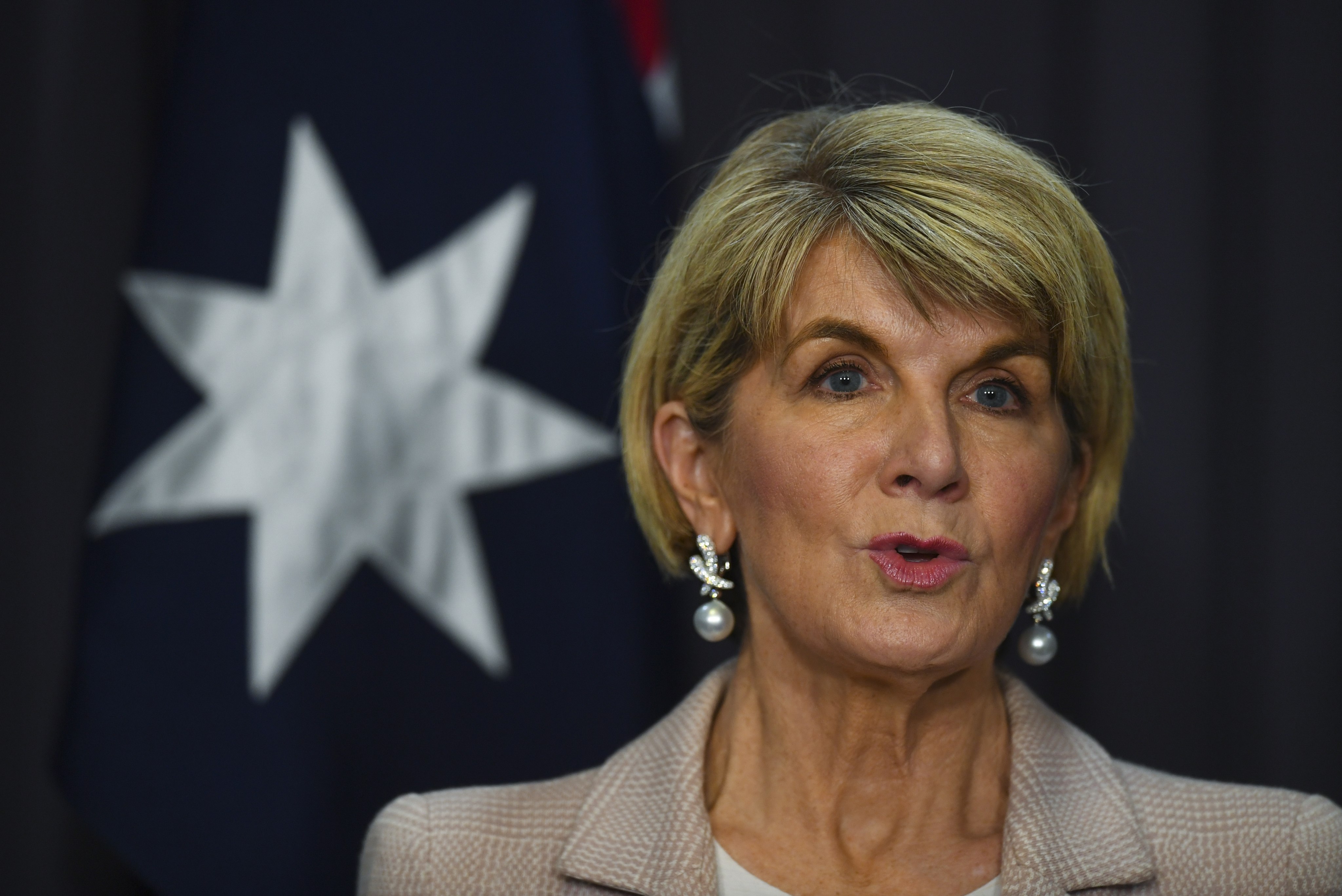 Australia’s former foreign minister Julie Bishop is touting her country as “reasonable” nation to serve as moderator to the tensions between the US and China. Photo: EPA-EFE