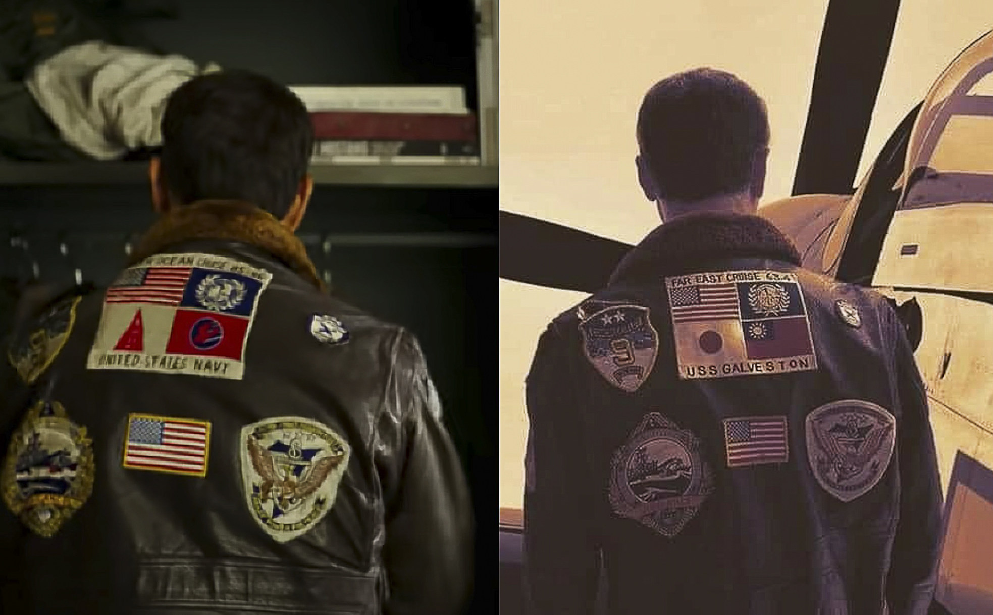 Tom Cruise’s character wears a jacket with a patch featuring the Taiwanese flag in the original Top Gun film. The flag was initially replaced in the sequel, Top Gun: Maverick, before being put back in before the film’s full release. Photo: via Twitter