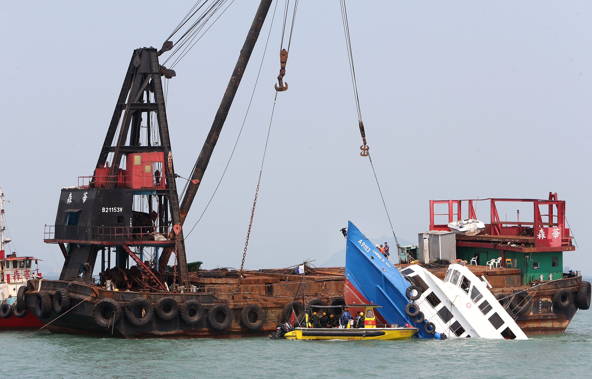 The HK Electric ferry that sank in the waters off Lamma Island after the collision in 2012. Photo: SCMP 