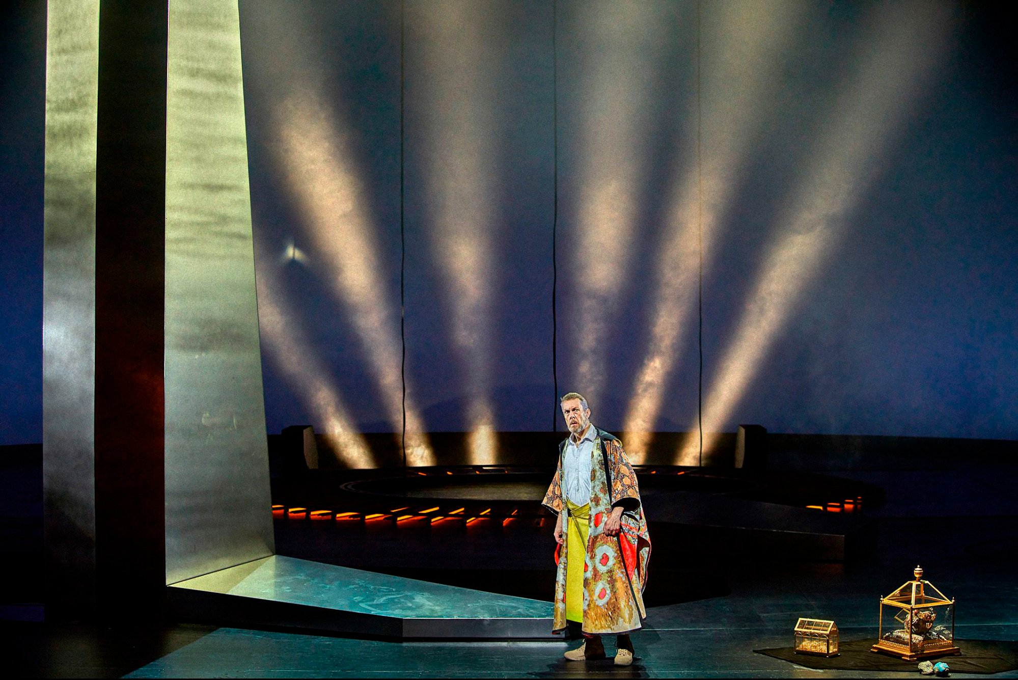 Bass Georg Zeppenfeld as Gurnemanz in the first act of Jay Scheib’s production of “Parsifal”. Photo: AP