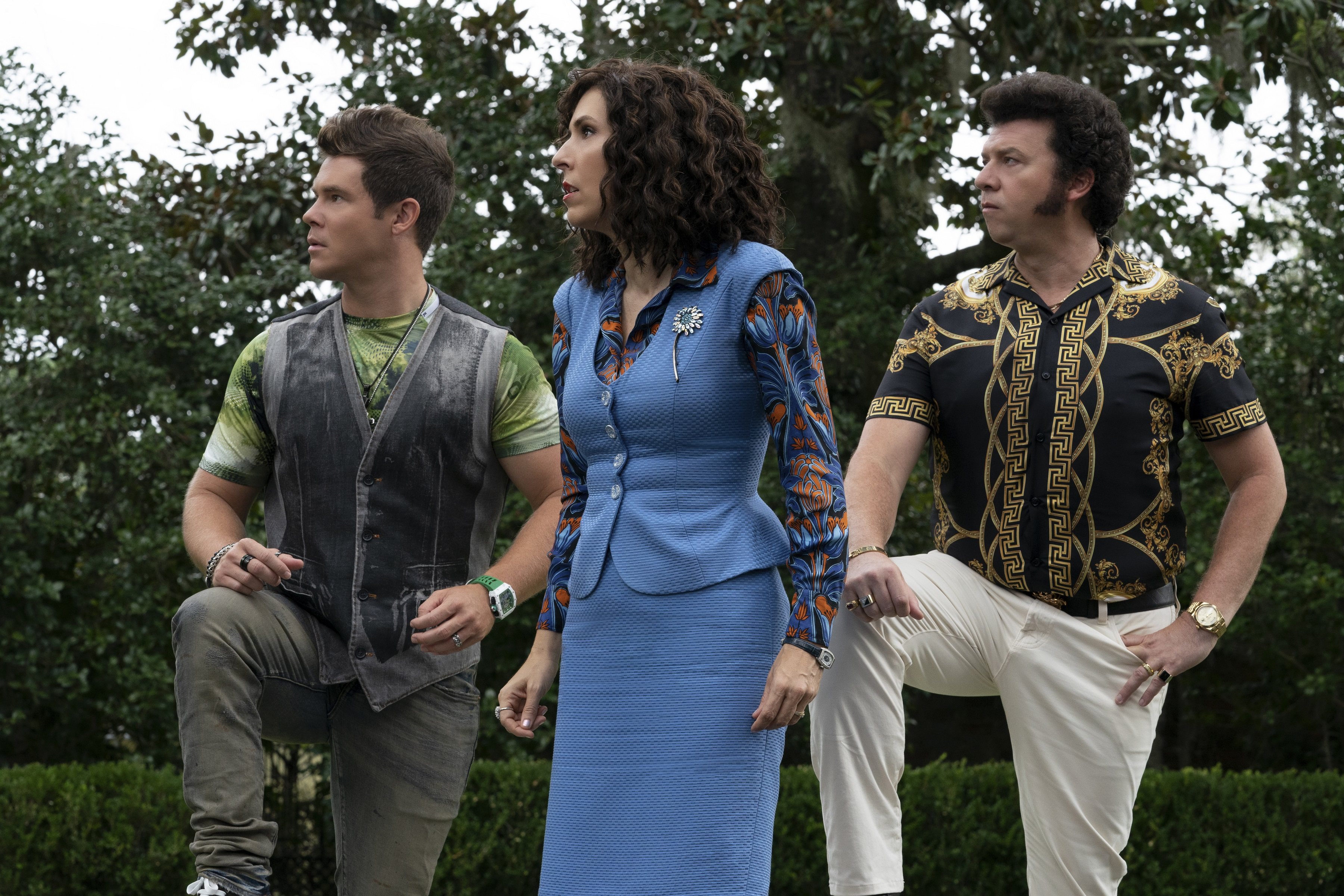 (From left) Adam DeVine, Edi Patterson and Danny McBride in a still from “The Righteous Gemstones”. The HBO show returns in third season to lampoon televangelism some more. Photo: HBO Go