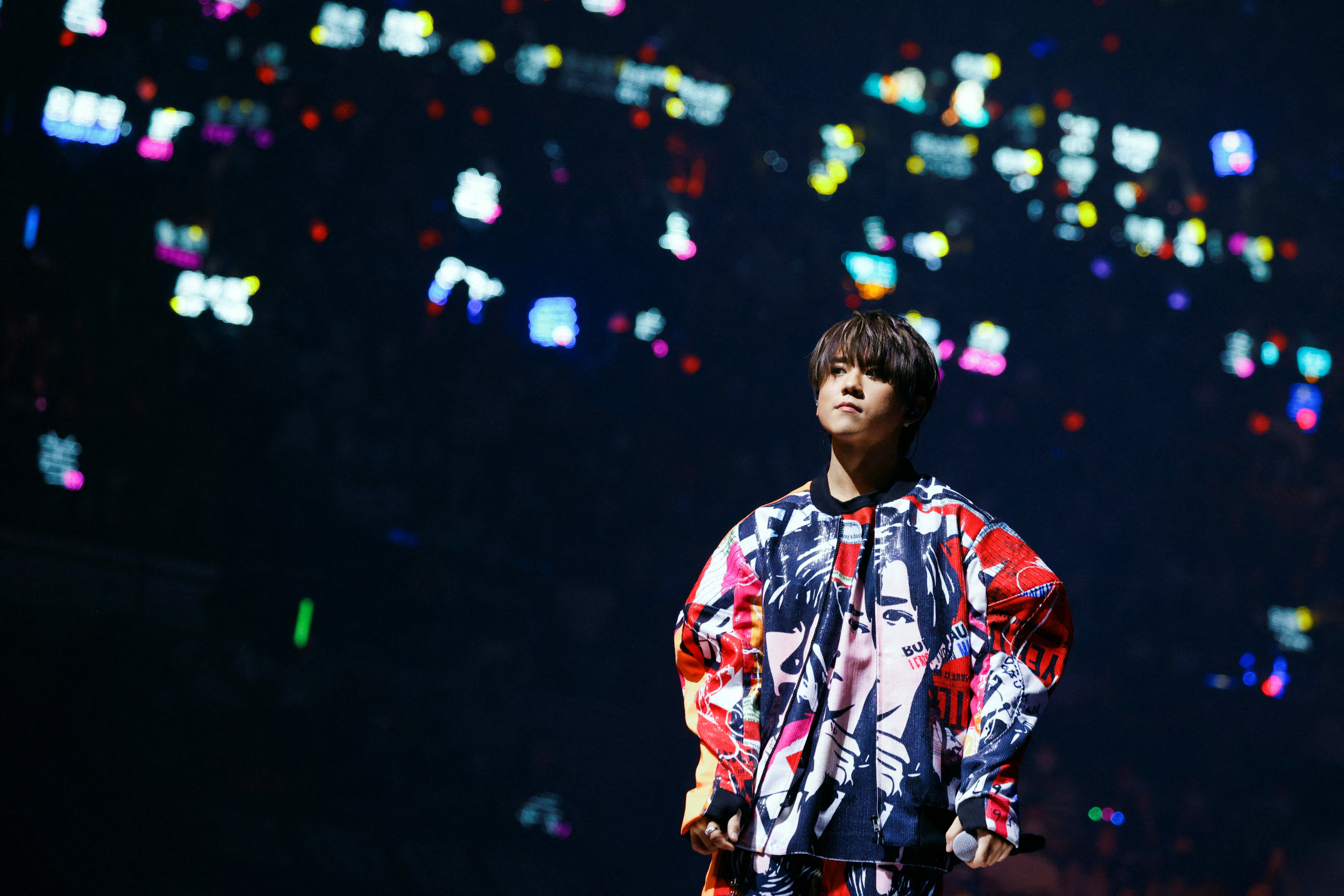 Keung To, a member of Hong Kong Cantopop boy band Mirror, performs during a concert in the city on July 25, 2022. Photo: Reuters