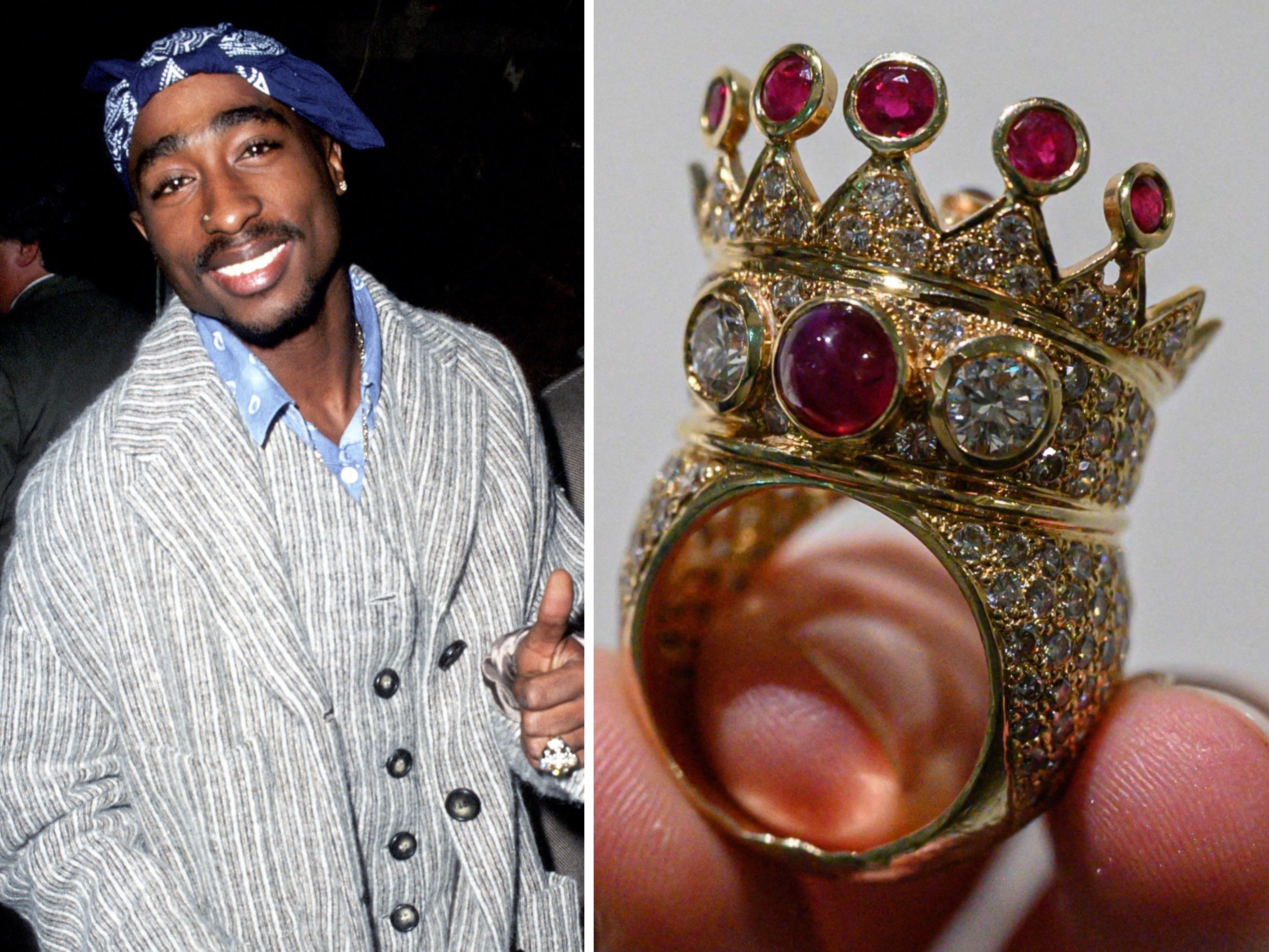 A ring that Tupac Shakur designed and wore during his last public appearance fetched a whopping US$1 million at a New York City auction. Photo: Getty