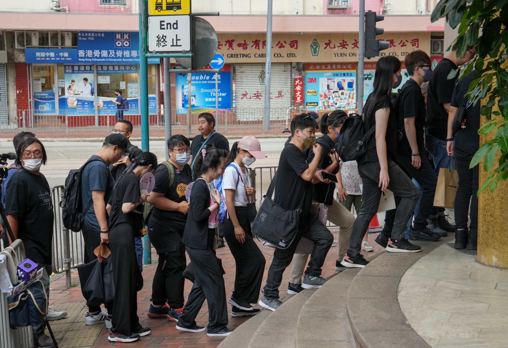 Mourners show up at the North Point venue for the second day of a funeral service for Coco Lee. Photo: Elson Li