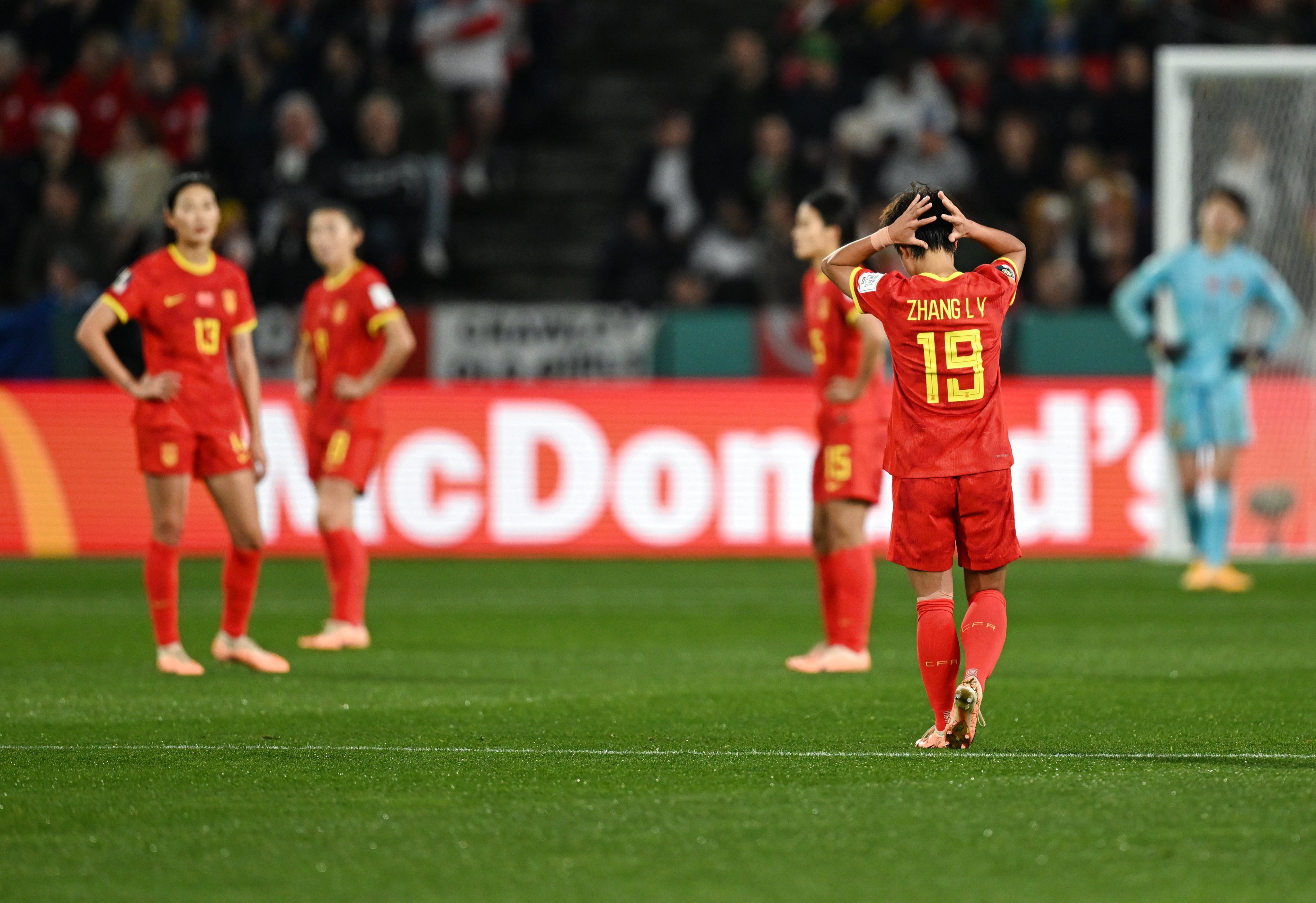 China’s Zhang Linyan reacts during 6-1 defeat by England at the 2023 Fifa Women’s World Cup in Adelaide, Australia. Photo: Xinhua