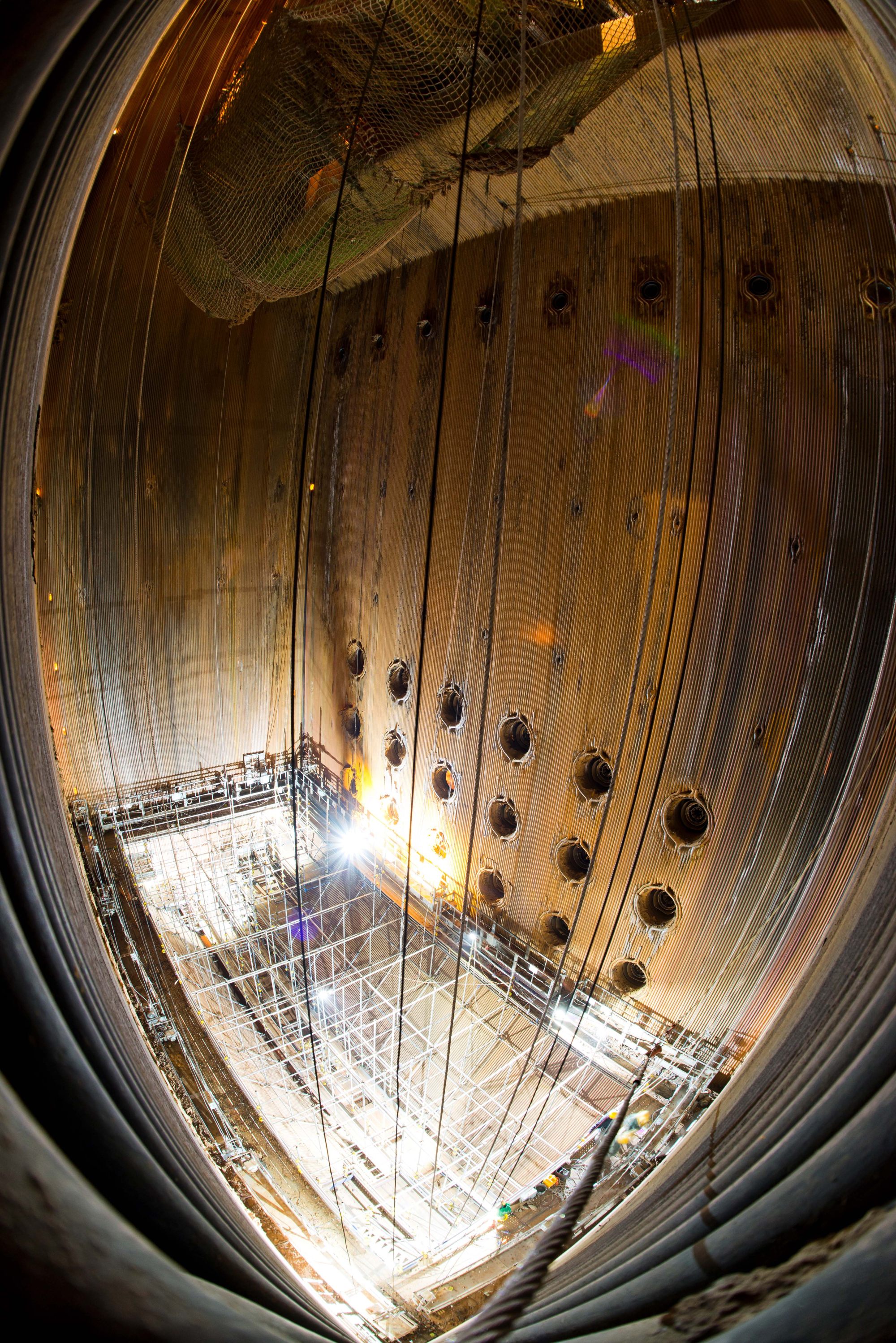It used to take 12 days for engineers to set up scaffolding at an 80-metre-tall boiler. Photo: Handout