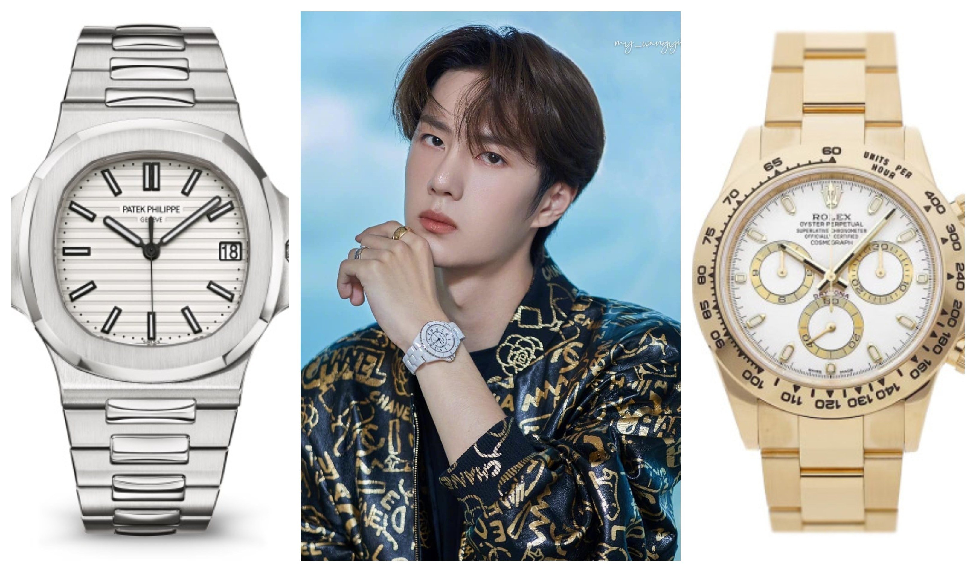 Wang Yibo’s luxury watch collection includes models from Rolex and Patek Philippe. Photos: Vendome Monte Carlo; @w.yibouniq/Instagram; Timepiece Bank