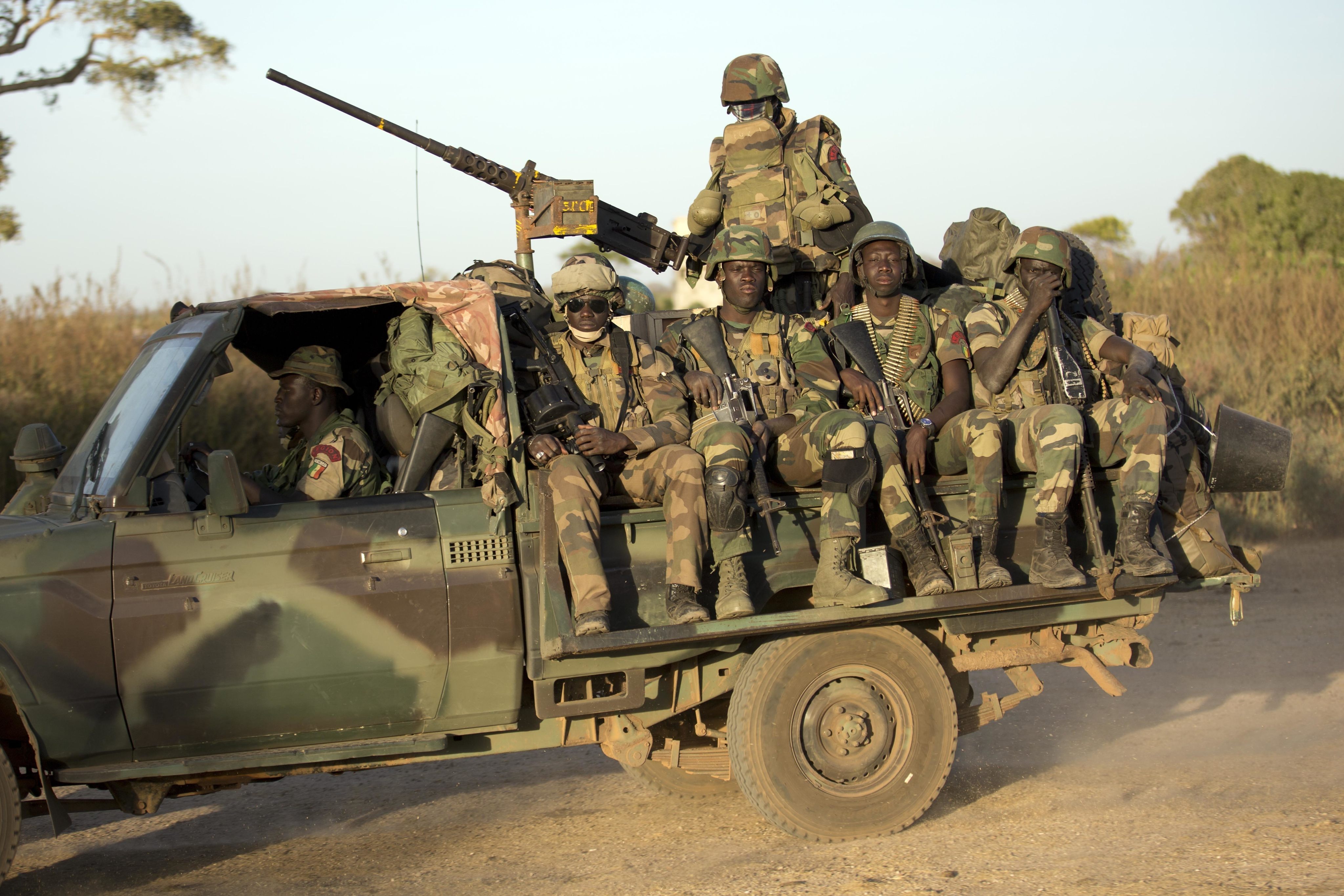 ECOWAS Senegalese troops in Gambia in 2017. West Africa’s regional bloc has threatened the use of force in reinstating the president of Niger. File photo: AP