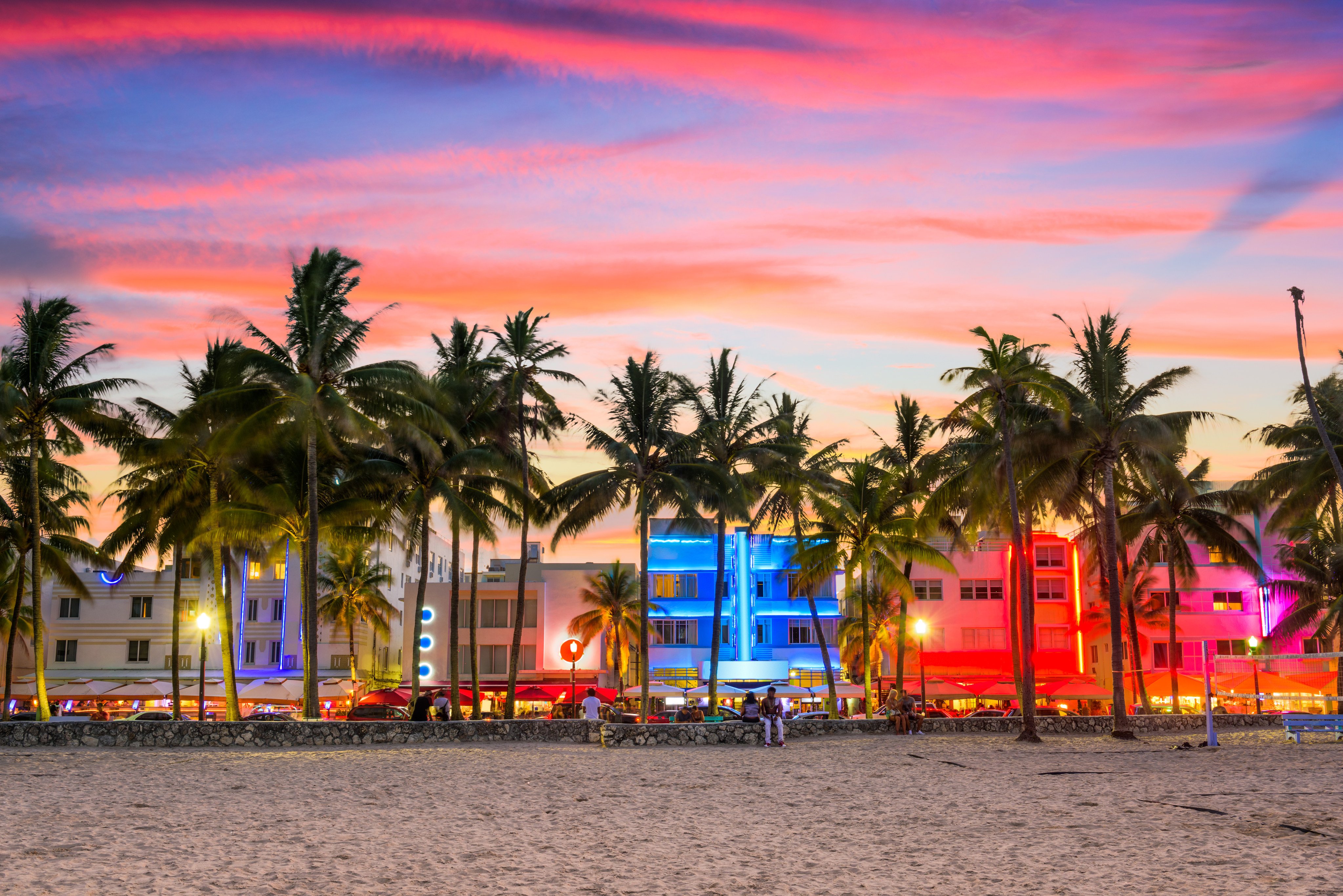Ocean Drive in Miami’s South Beach, at sunset. Photo: Shutterstock