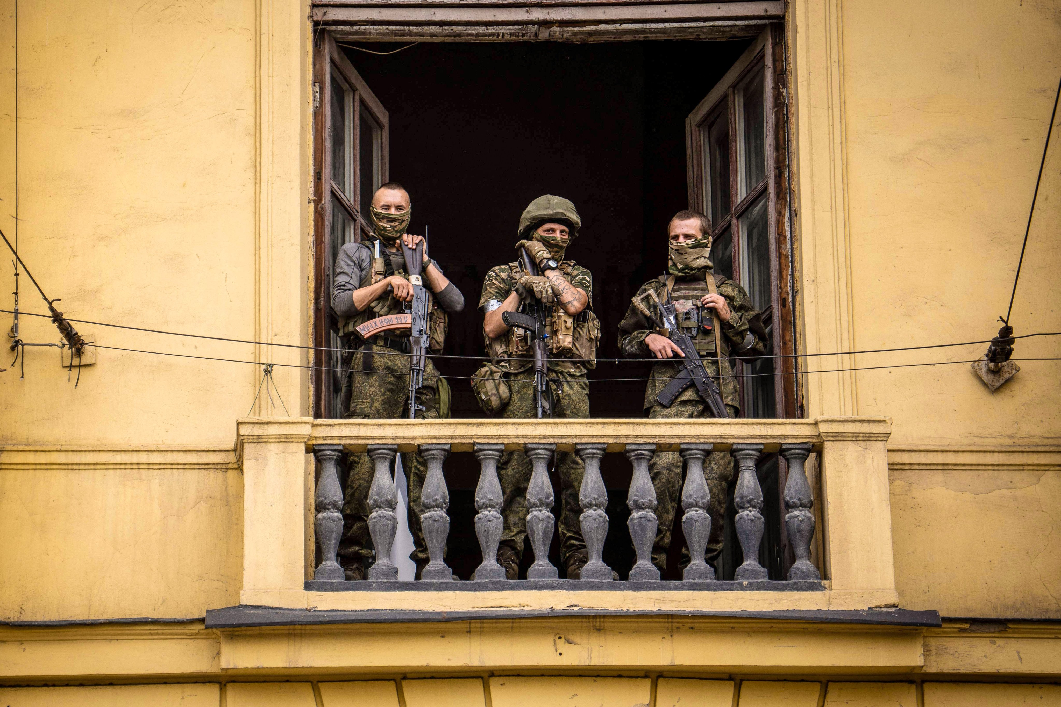 Wagner Group fighters in Russia on June 24. Digital mercenaries are expanding and remain relatively unnoticed compared to their boots-on-the-ground counterparts. Photo: AFP 
