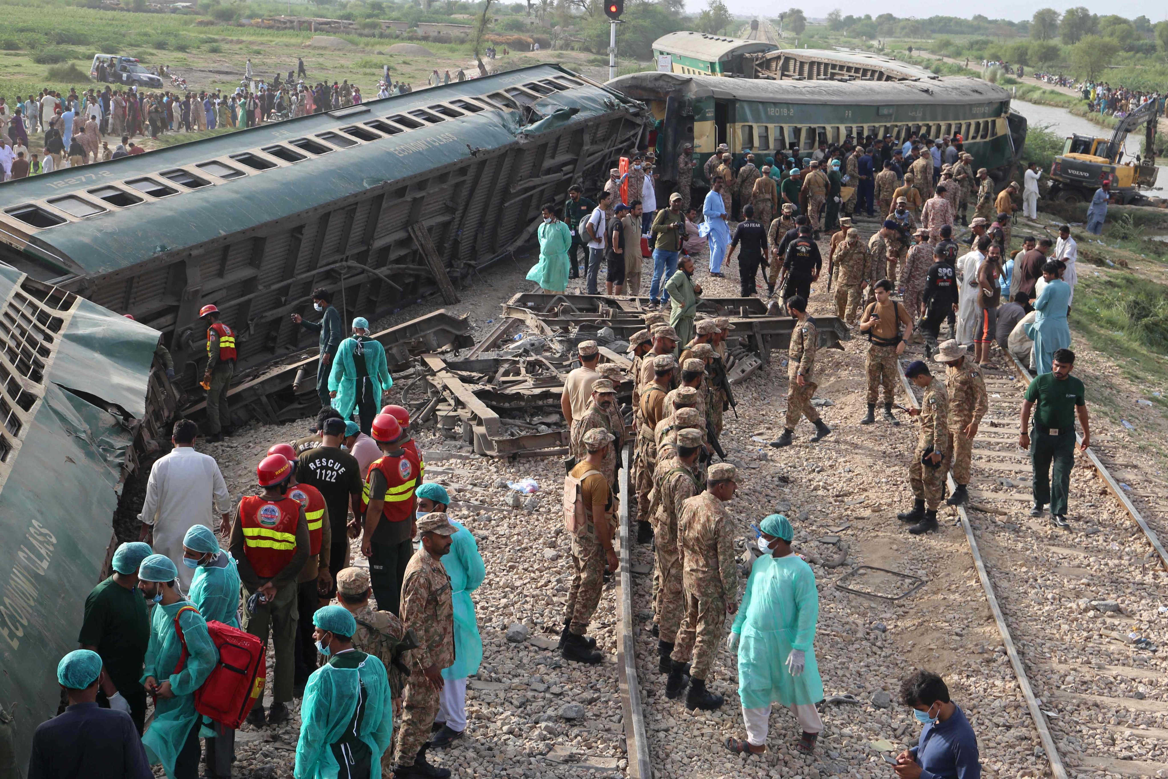 Horrific accident in Pakistan as passenger train derails, killing at least 30 people, critically injuring dozens of others | South China Morning Post