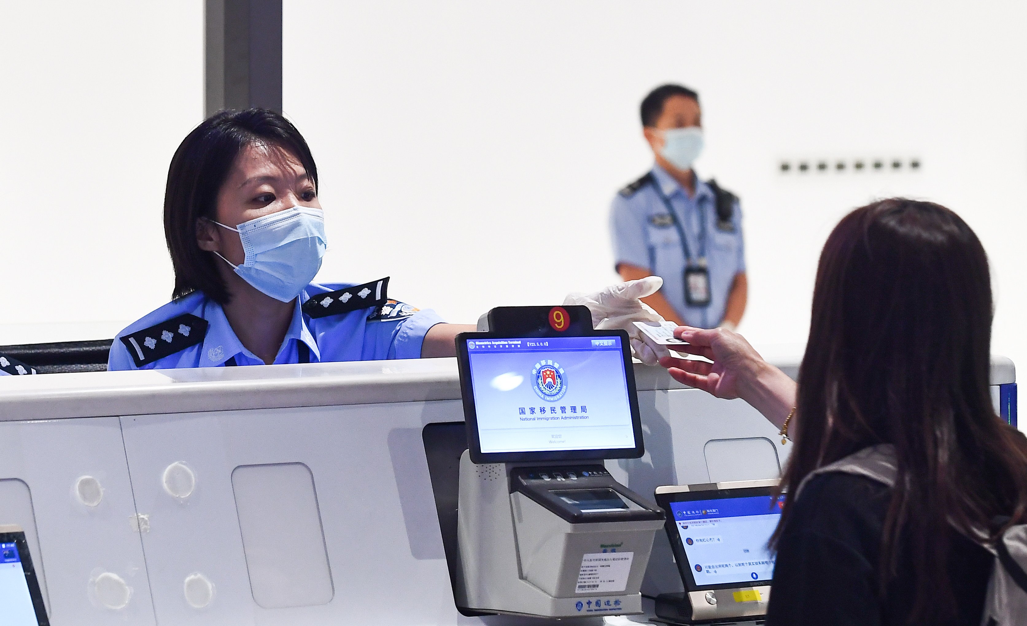 A passenger goes through border control at Sanya Phoenix International Airport in Sanya, in China’s Hainan province, on July 26, 2023. Mainland China is one of only three countries left in Asia that still have Covid-19 entry requirements. Photo: Xinhua