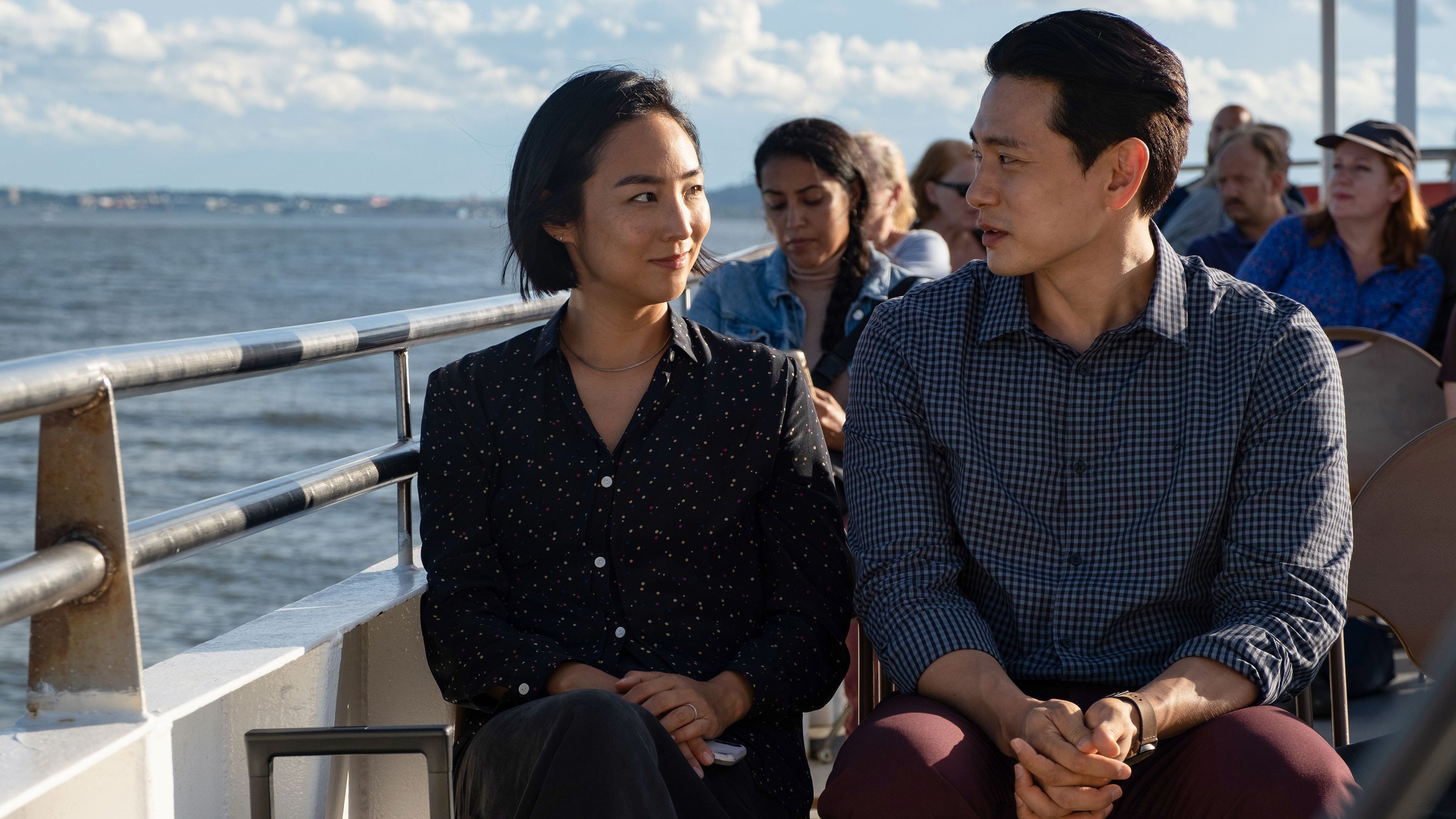 Greta Lee (left) and Teo Yoo in a still from Past Lives. Photo: Jon Pack