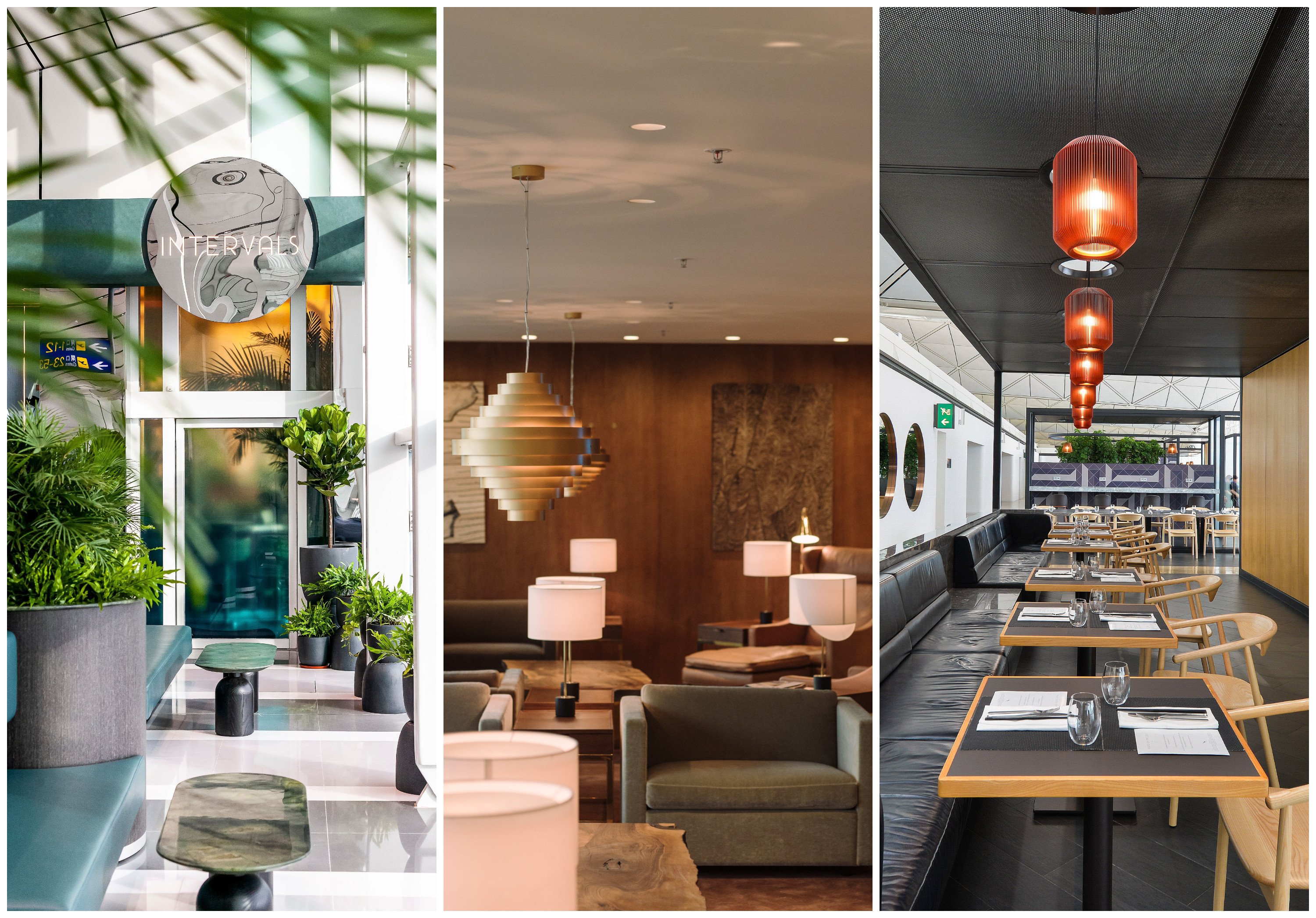 Cathay Pacific and Qantas have reopened their lounges at Hong Kong International Airport, while new arrival Intervals offers a fresh F&B concept for all. Photos: Intervals, Cathay Pacific, Handout